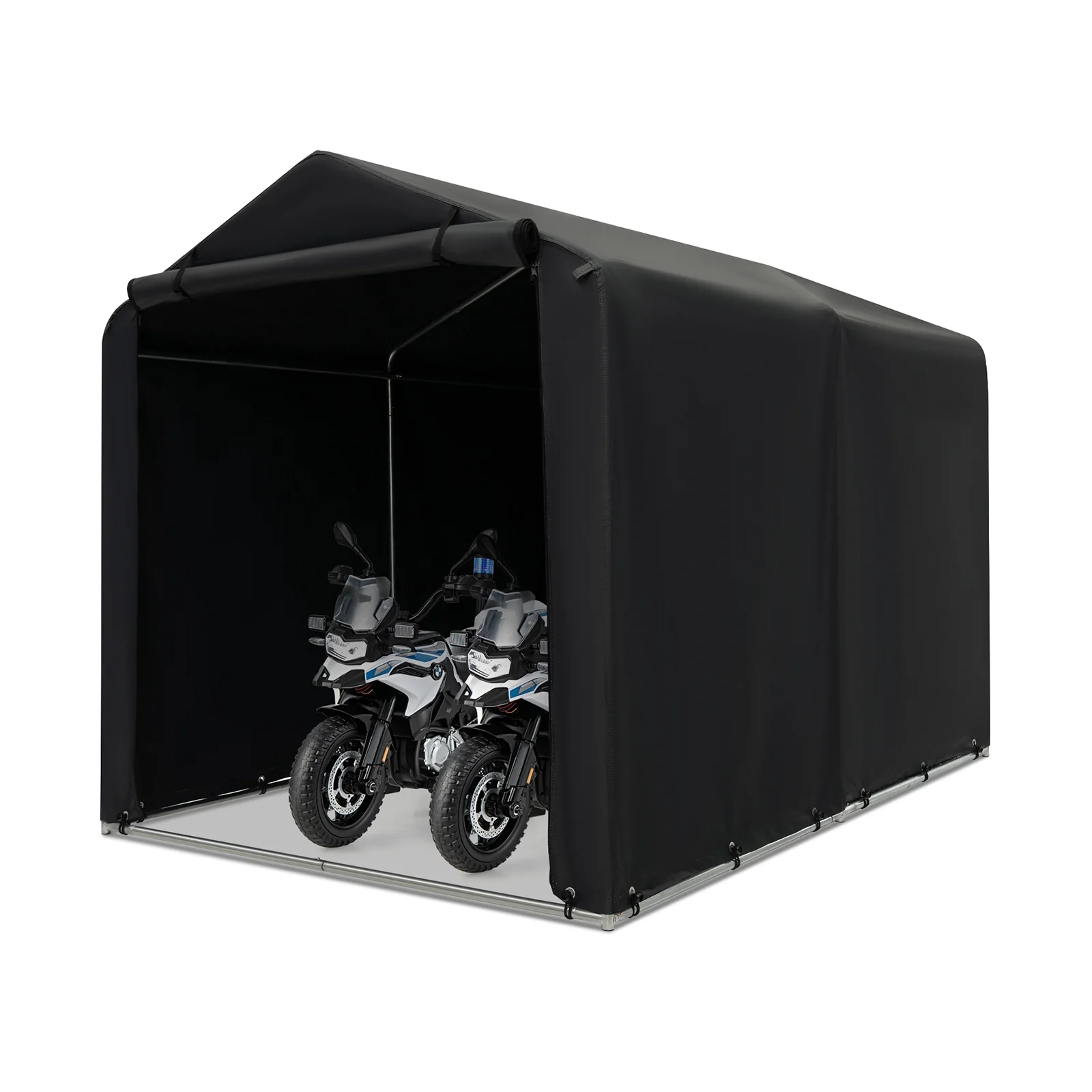 7 x 5.2FT Storage Shelter, Bike Tent With Waterproof Cover, Gray