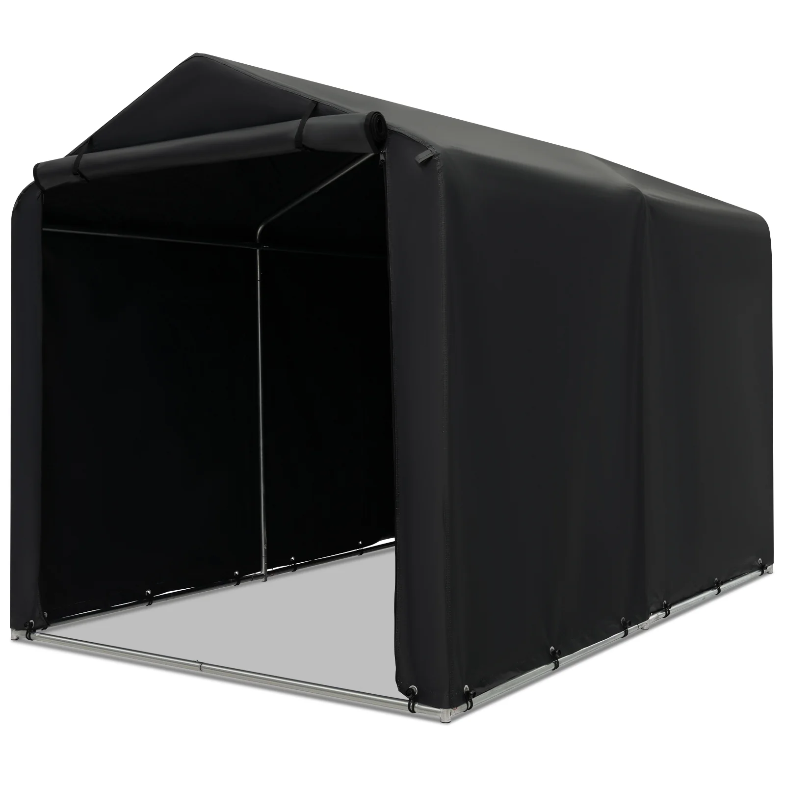 7 x 5.2FT Storage Shelter, Bike Tent With Waterproof Cover, Gray - Image 5