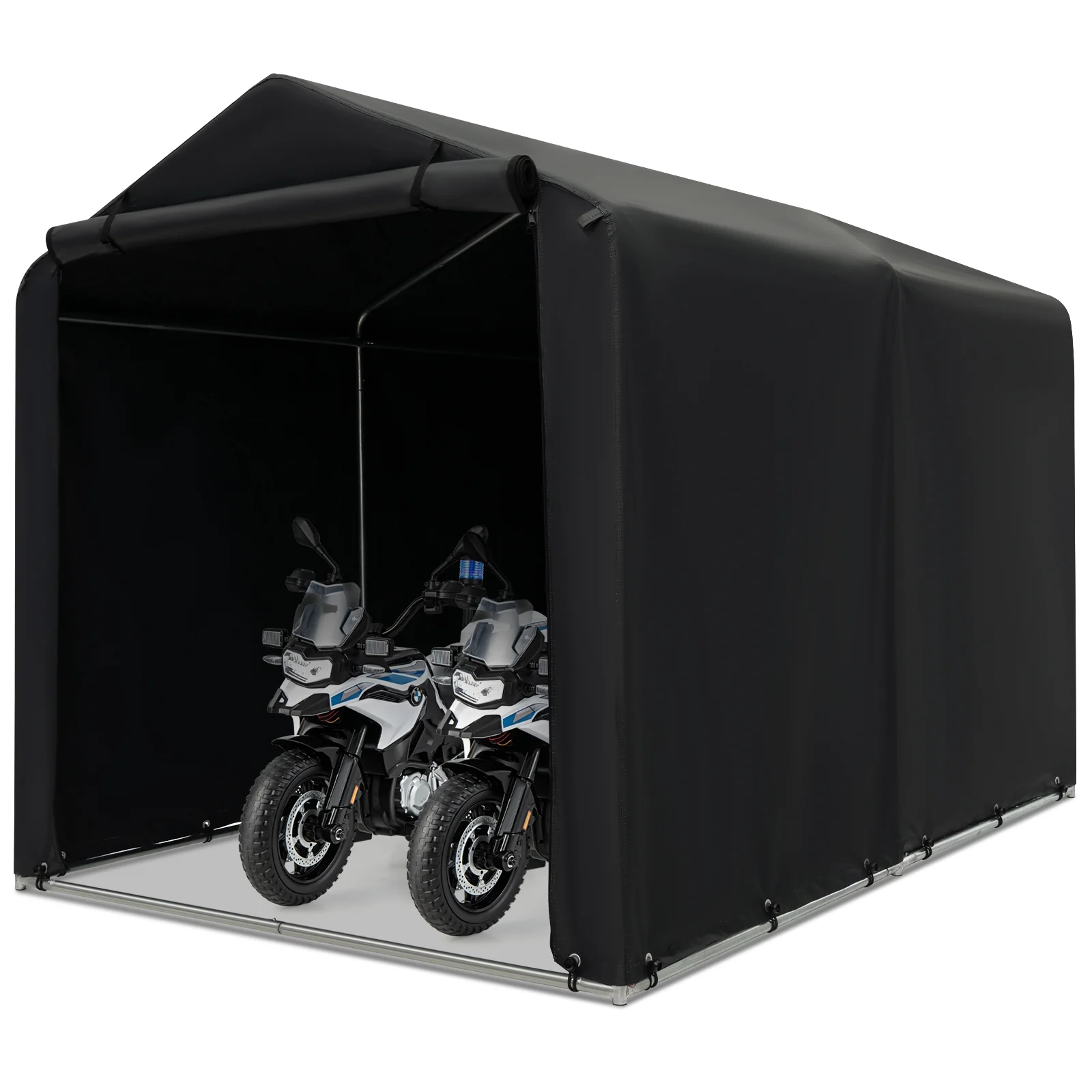 7 x 5.2FT Storage Shelter, Bike Tent With Waterproof Cover, Gray - Image 8