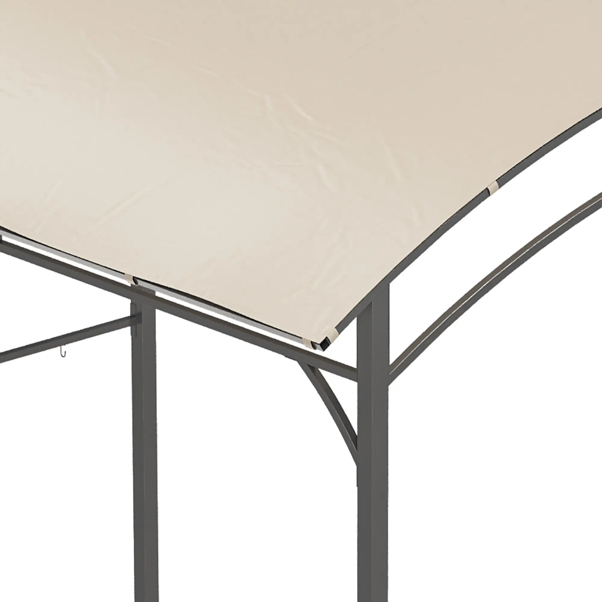 7' x 5' BBQ Grill Gazebo Tent, Steel Frame, Hooks, Beige - Image 10