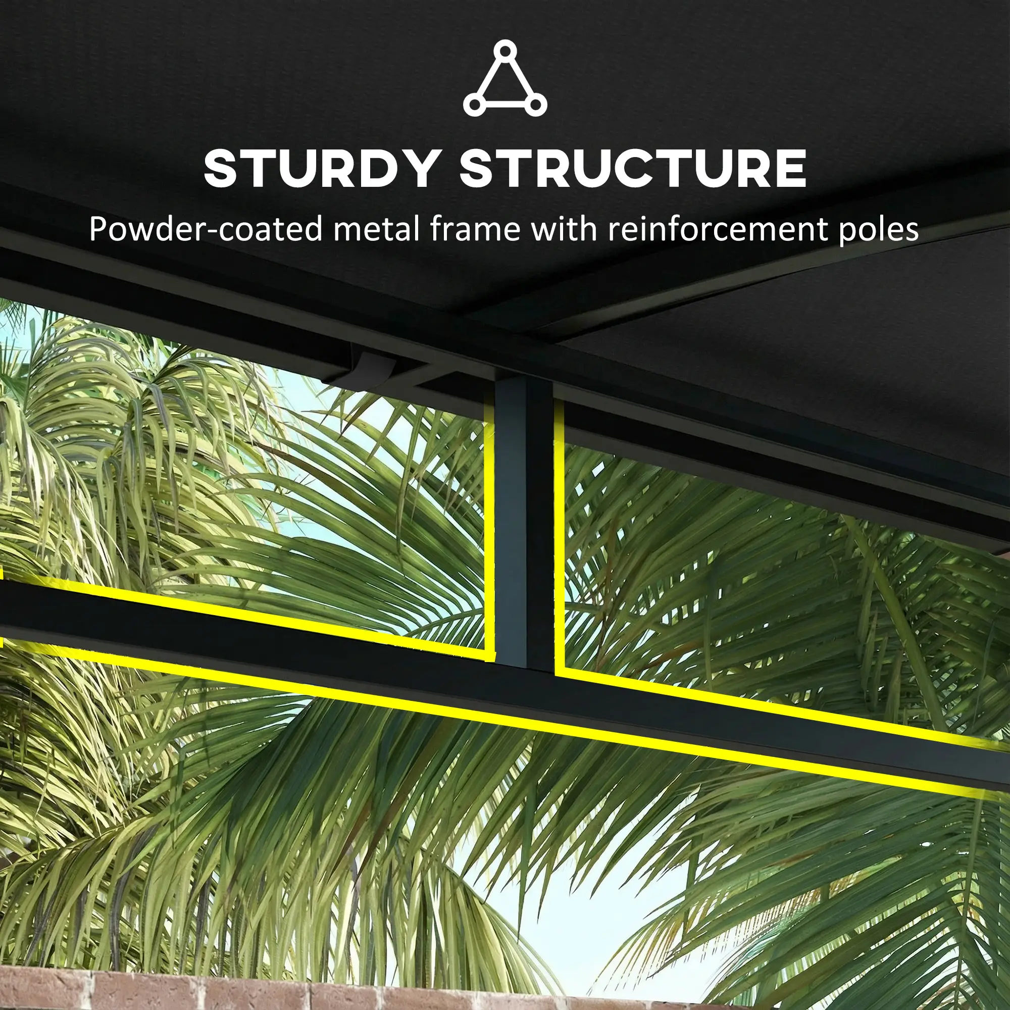7' x 5' Black Garden Grill Canopy, BBQ Gazebo Tent With Steel Frame, Black - Image 6