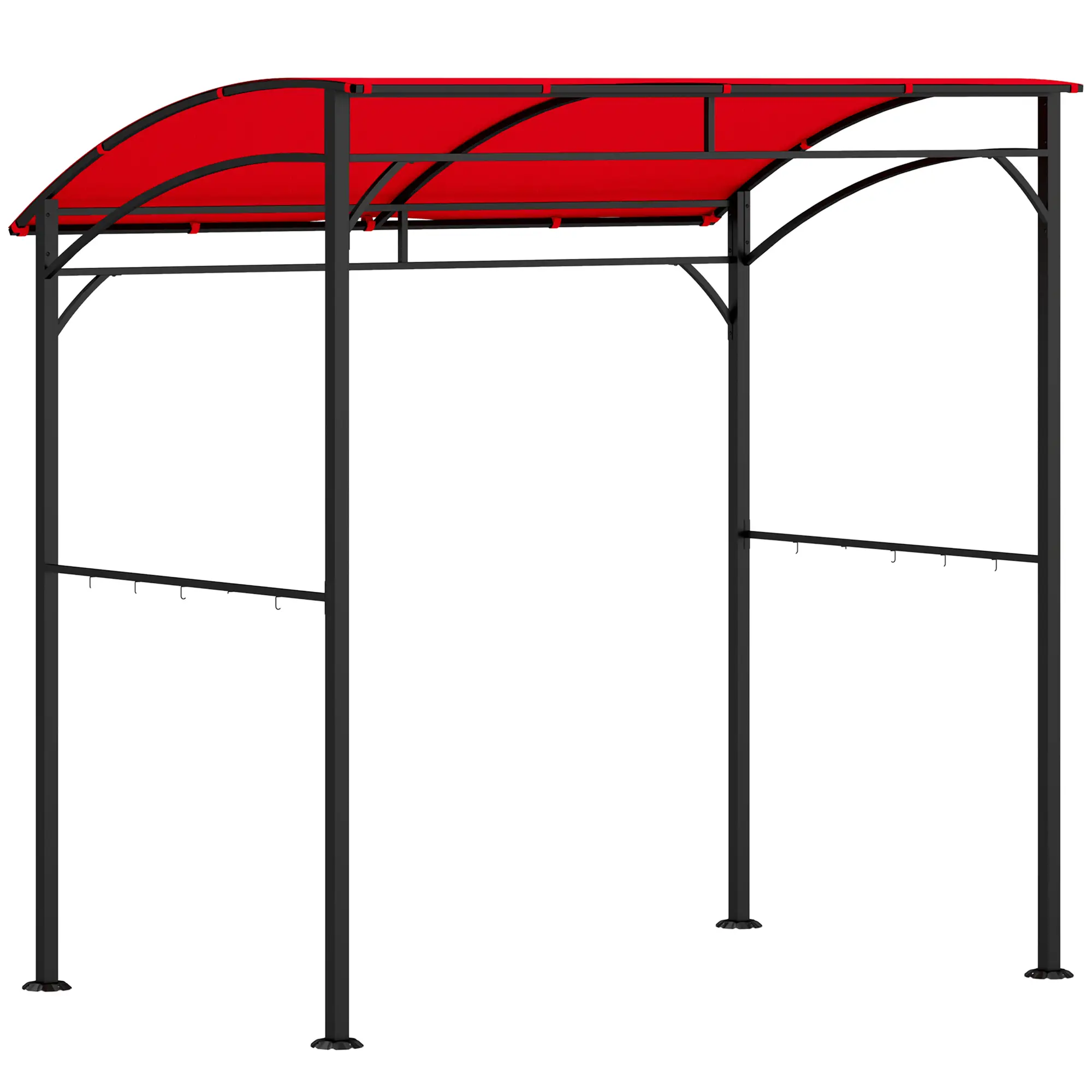 7' x 5' Garden Grill Canopy, BBQ Gazebo Tent, Steel Frame, Wine Red - Image 11
