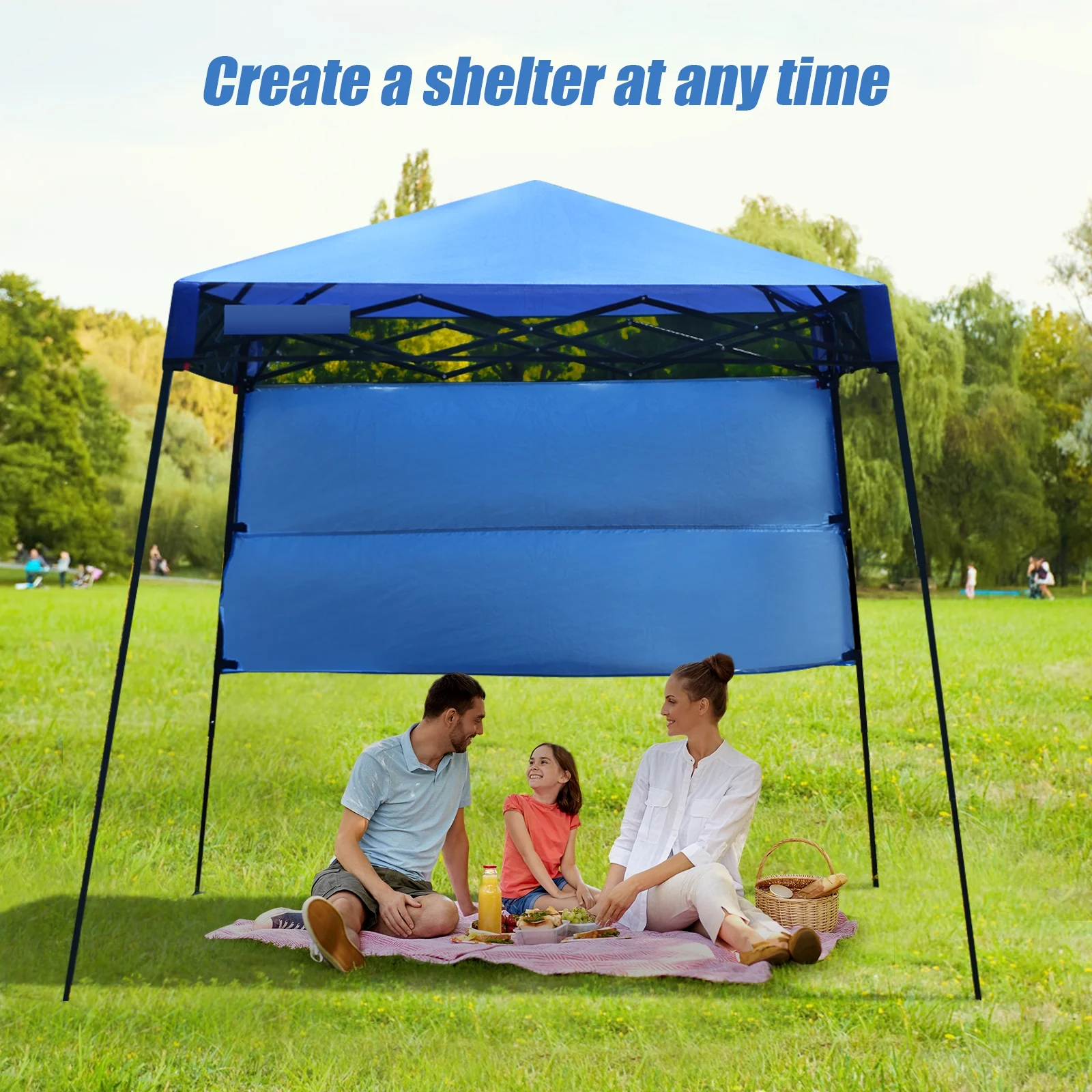 7 x 7 Feet Adjustable Portable Canopy Tent, Blue - Image 10