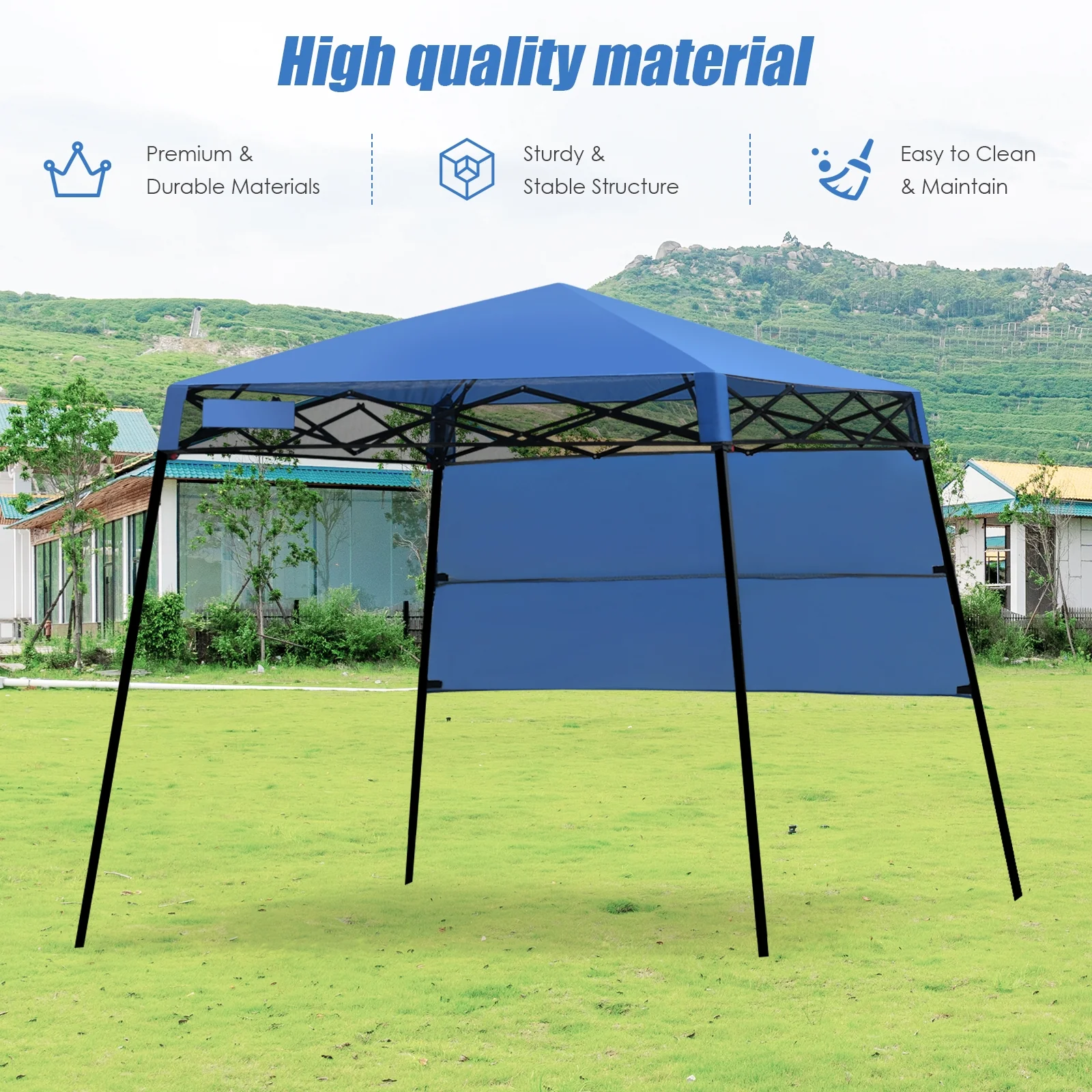 7 x 7 Feet Adjustable Portable Canopy Tent, Blue - Image 7
