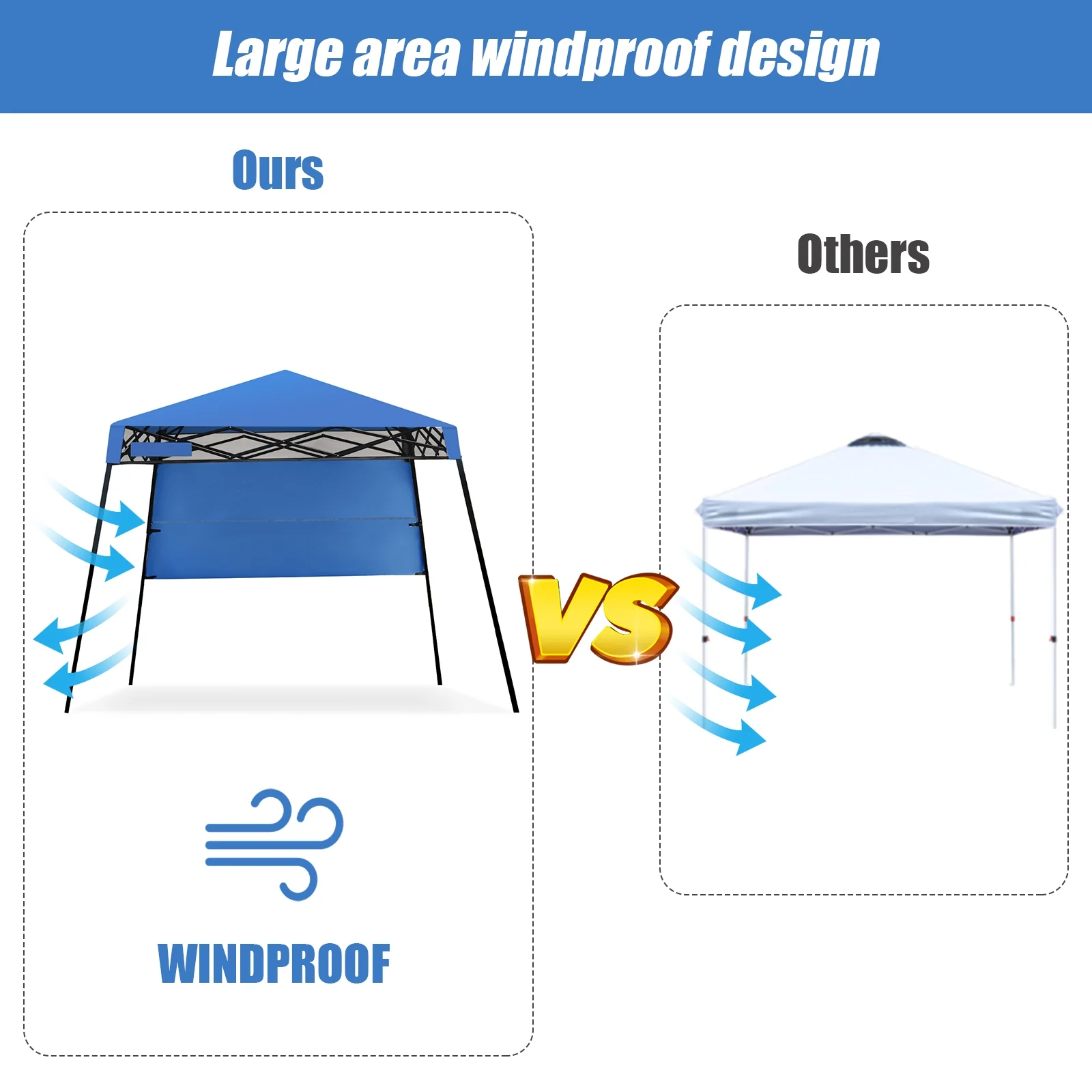 7 x 7 Feet Adjustable Portable Canopy Tent, Blue - Image 8