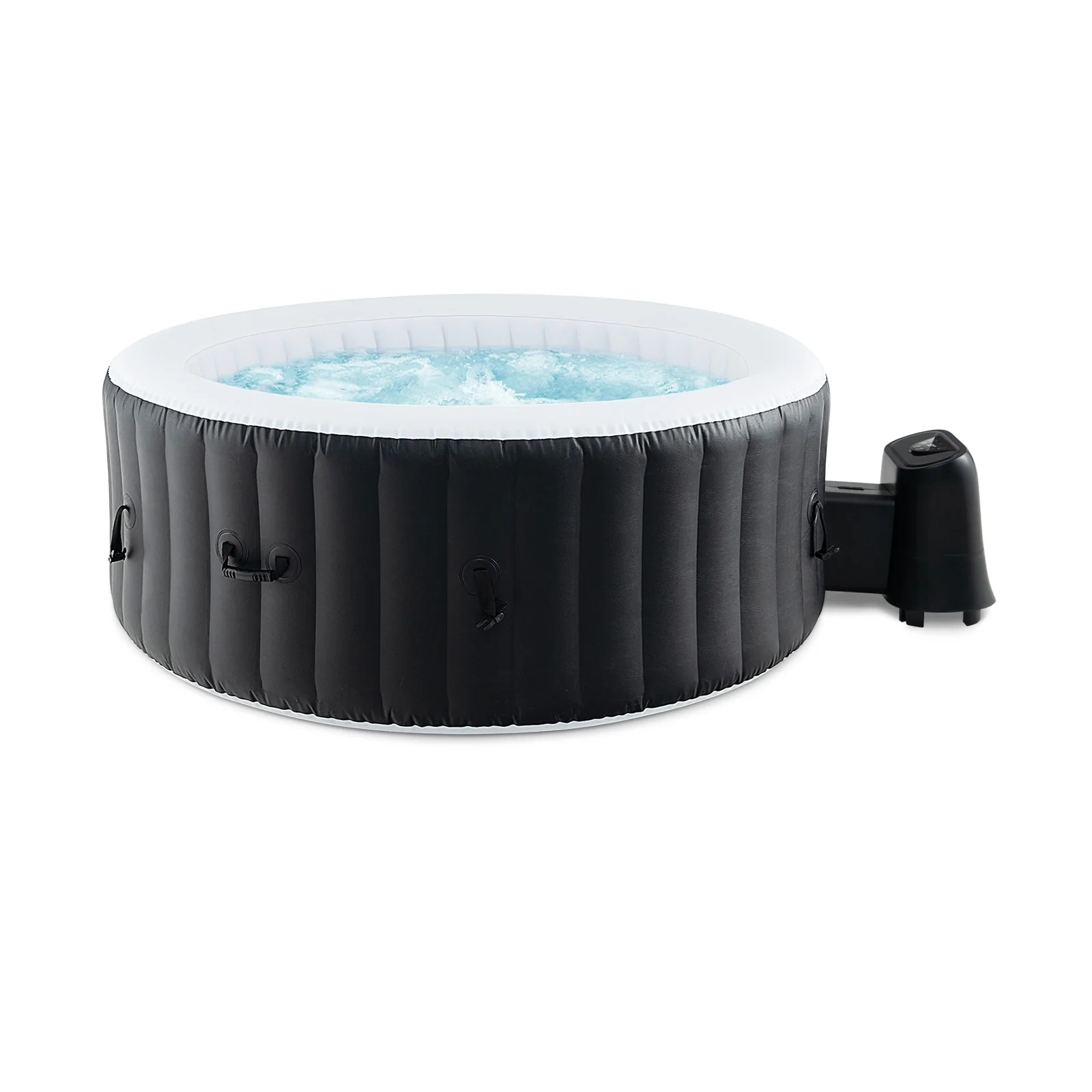 70/80 Inches Round SPA Pool Hottub with 110/130 Air Jets Electric Heater Pump-S, Black - Image 3