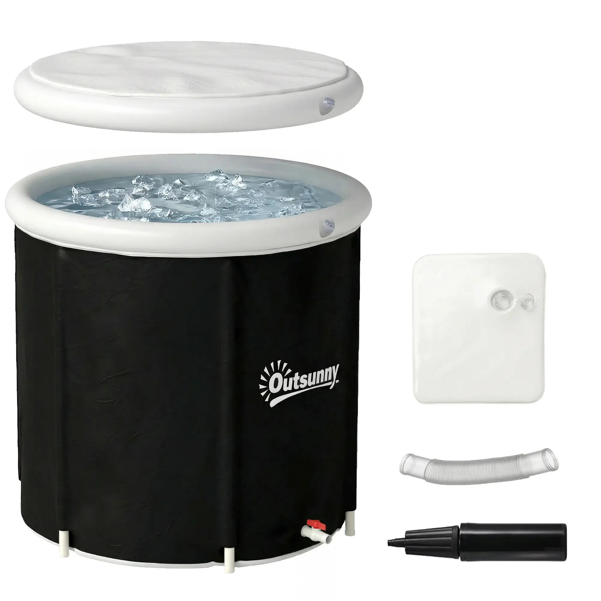71 Gal Ice Bath Tub With Cover, Pump, Portable Inflatable Cold Plunge - Image 11