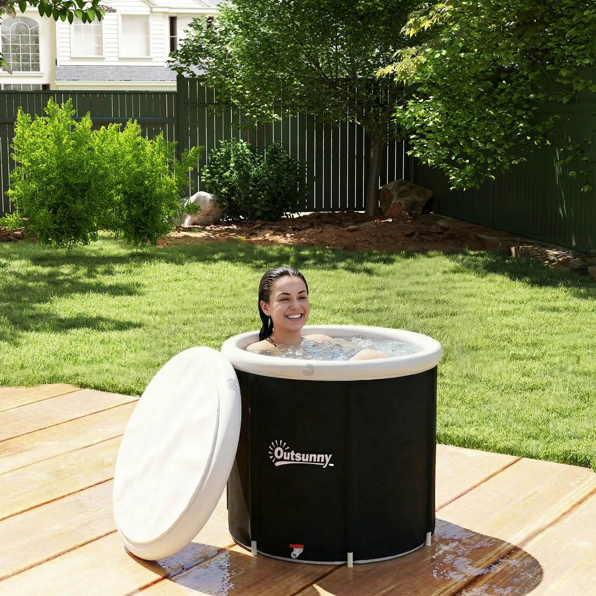 71 Gal Ice Bath Tub With Cover, Pump, Portable Inflatable Cold Plunge - Image 2