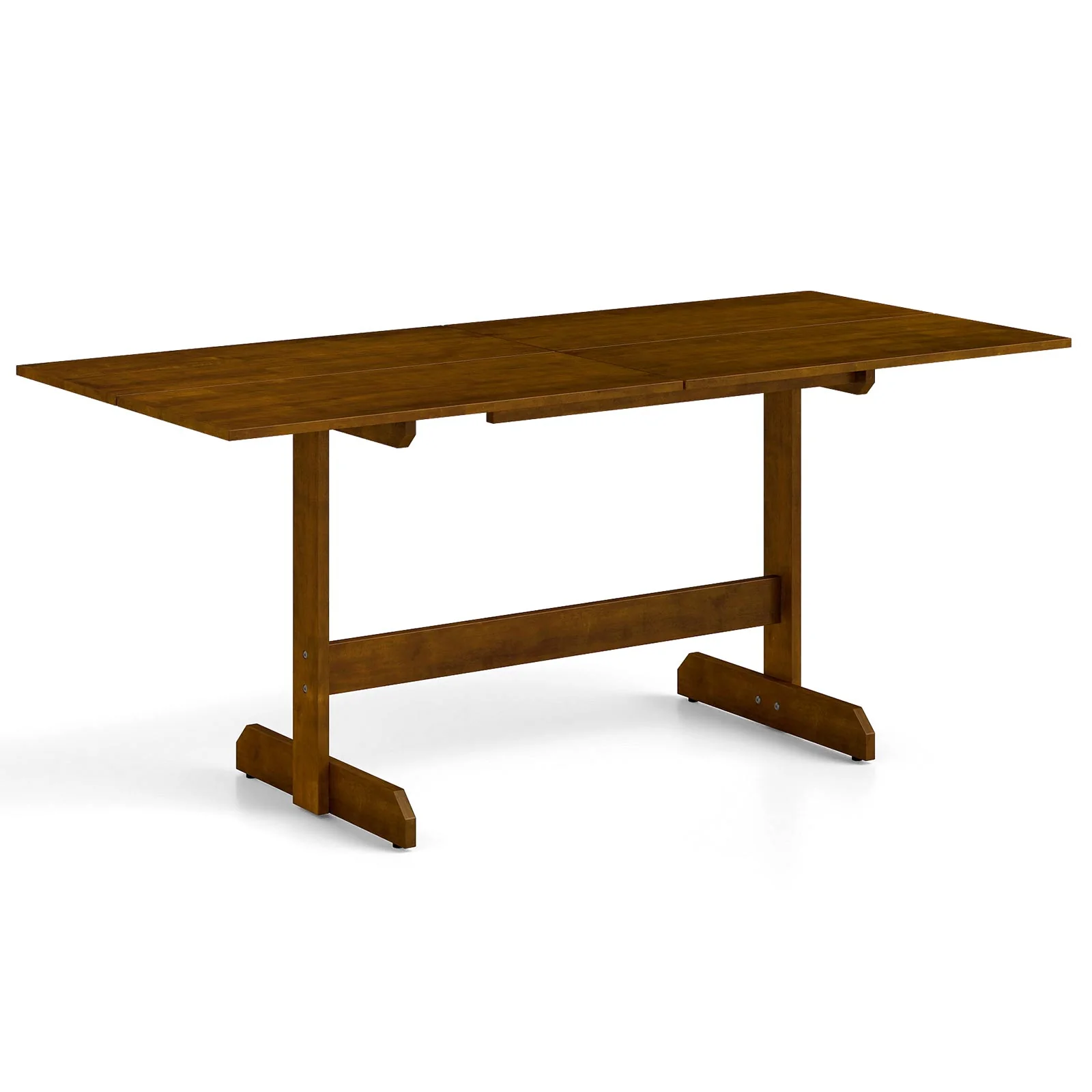 71 Inch Farmhouse Dining Table Wooden Kitchen Table for 6-8 with Rubber Wood Legs, Walnut - Image 4