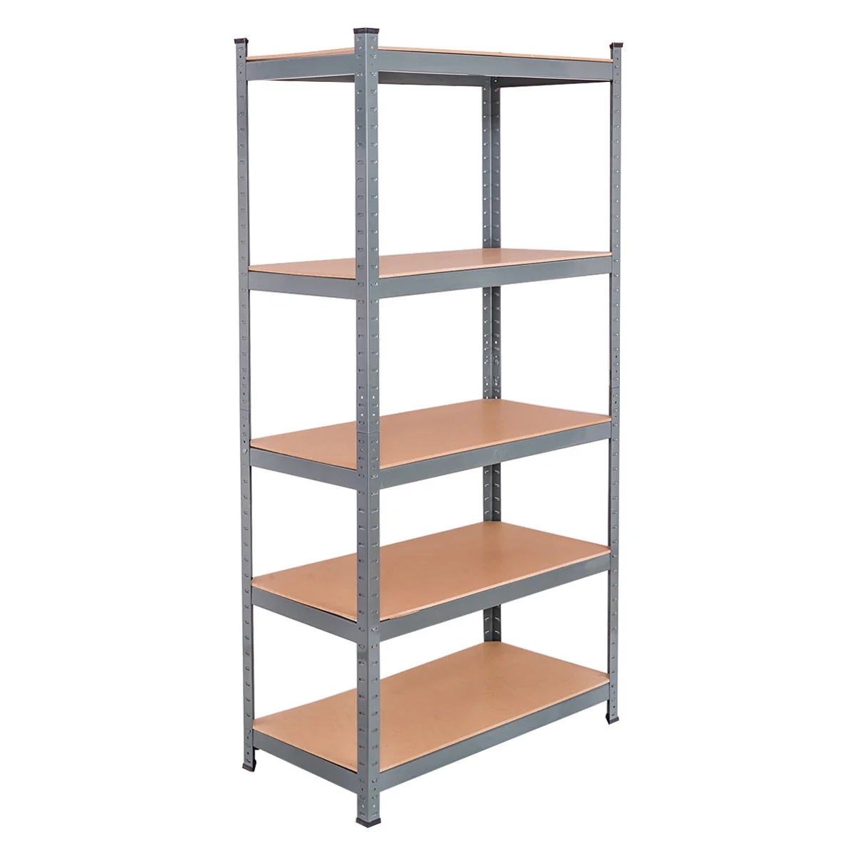 71 Inch Heavy Duty Steel Adjustable 5 Level Storage Shelves, Gray - Image 4