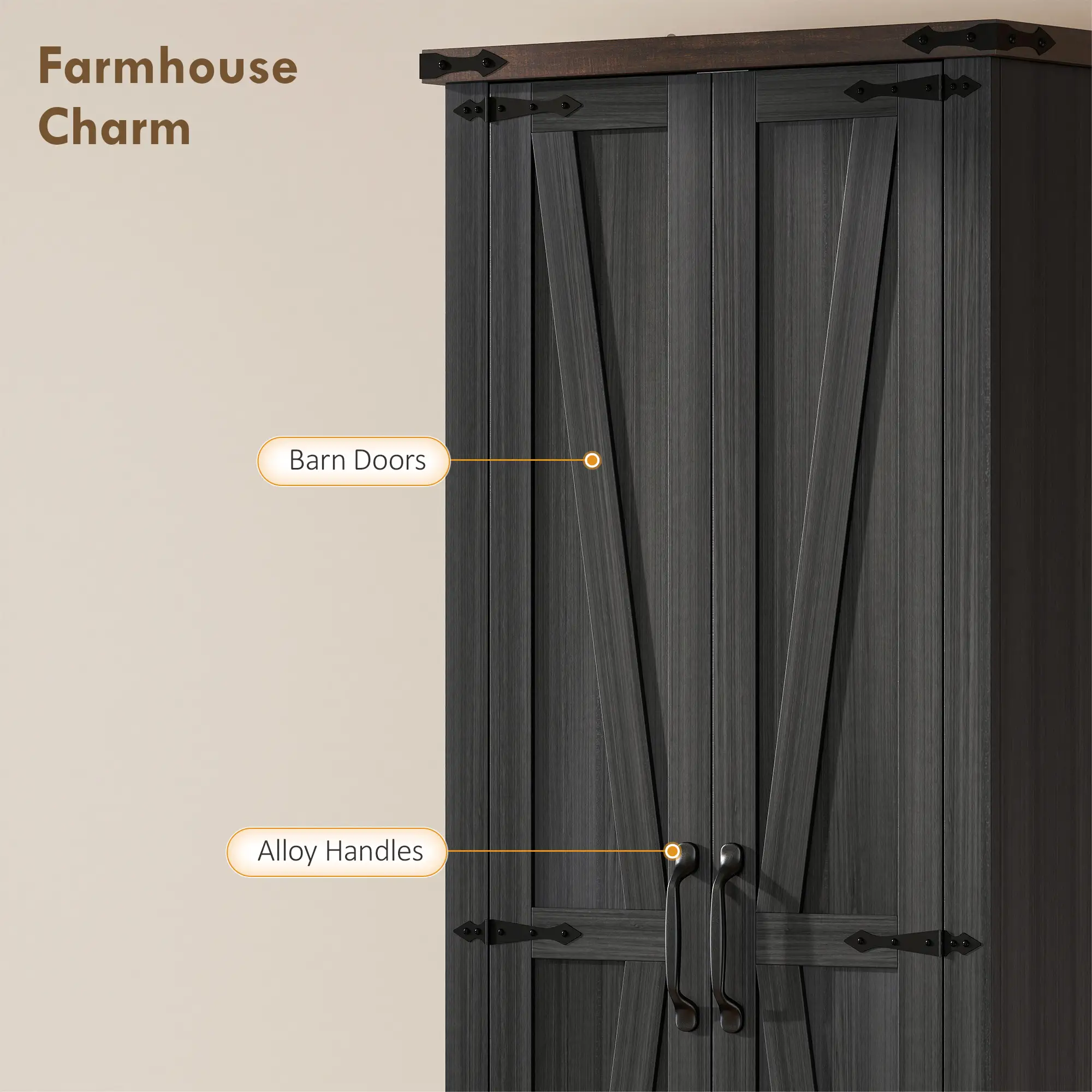 71 Inch Pantry Cabinet, Kitchen Storage with Adjustable Shelves, 2 Doors, Drawer, Black - Image 6