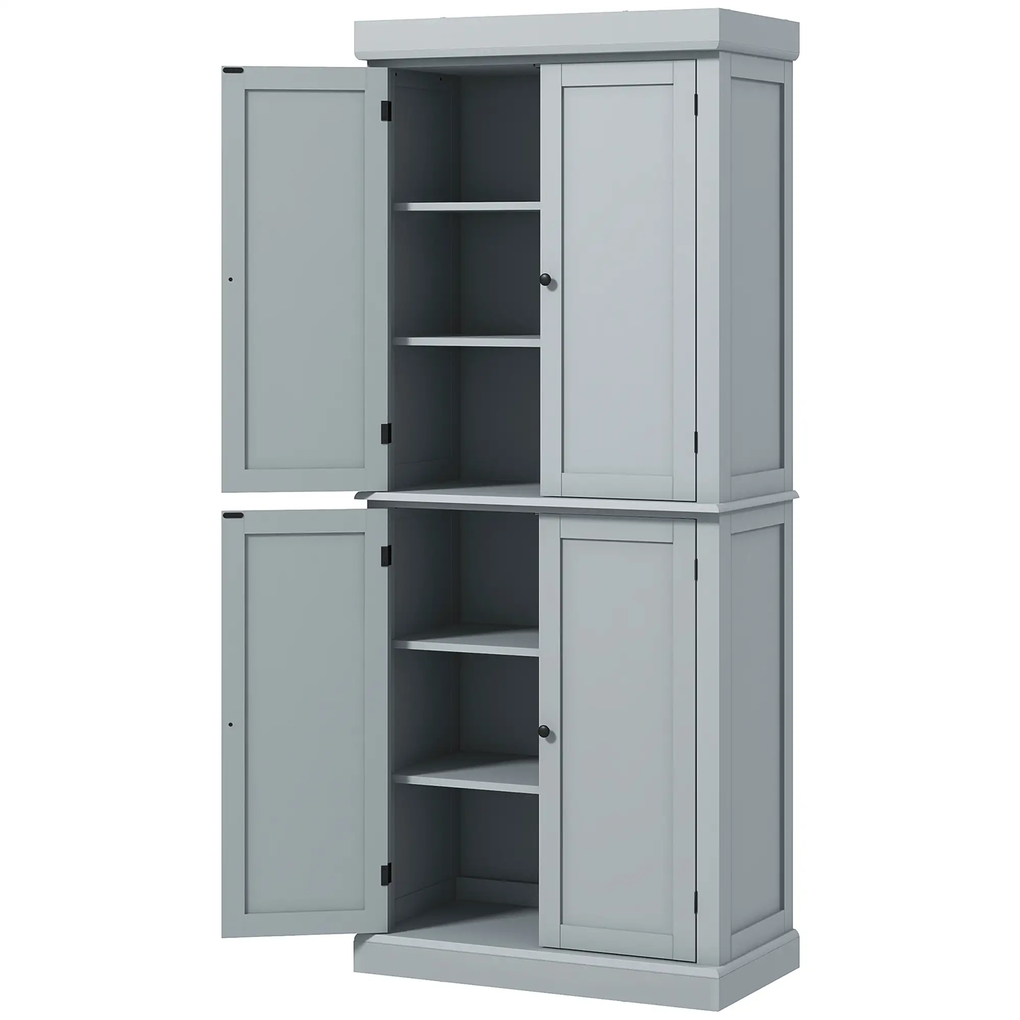 72.5" Freestanding Kitchen Pantry, 4 Doors, Grey - Image 11