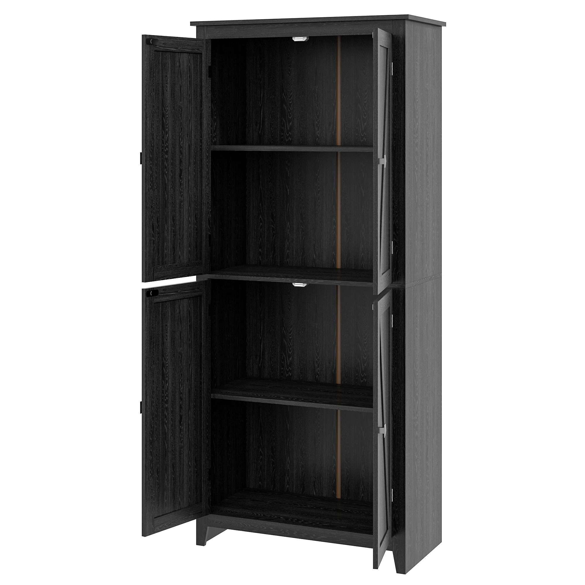 72" Freestanding Storage Cabinet, Kitchen Pantry with Doors, Shelves, Black - Image 11