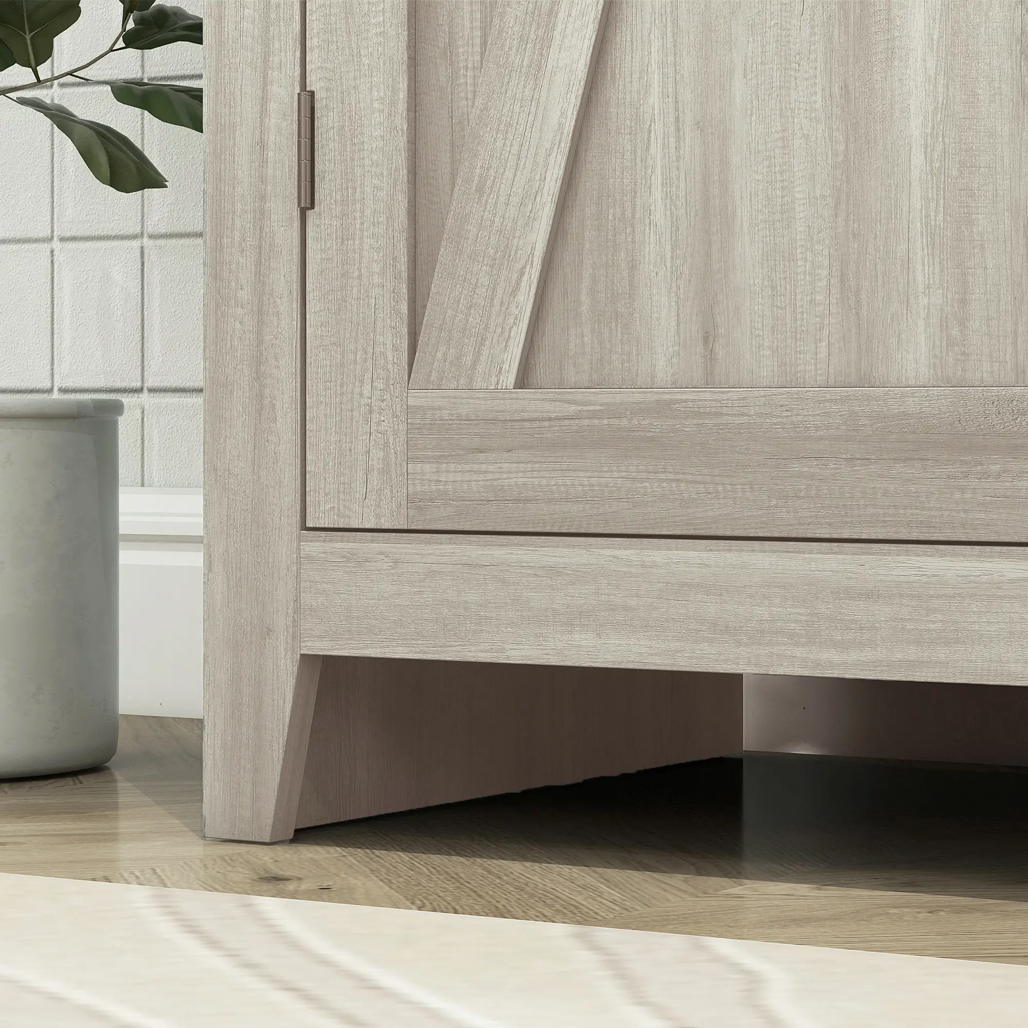 72" Freestanding Storage Cabinet, Kitchen Pantry with Doors, Shelves, Grey - Image 10