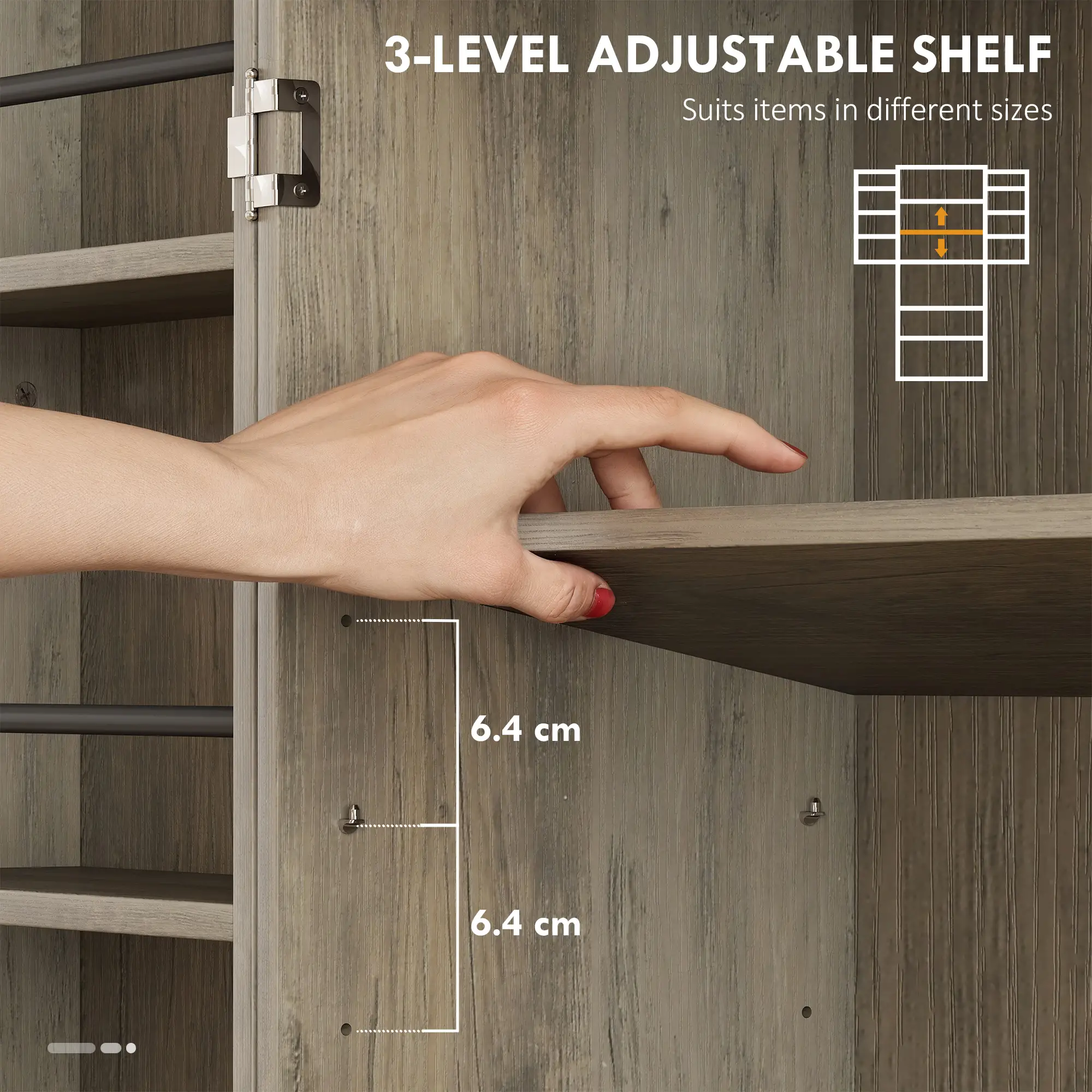 72 Inch Kitchen Pantry Cabinet, Farmhouse Storage with 4 Doors, Drawer, Grey - Image 5