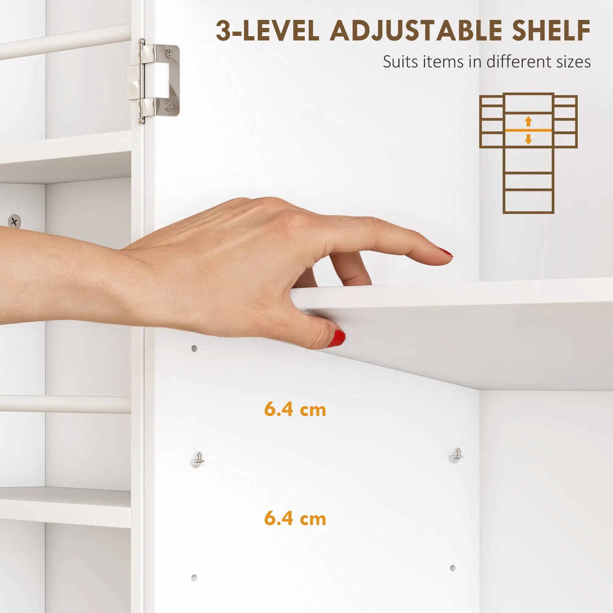 72 Inch Kitchen Pantry Cabinet, Farmhouse Storage with 4 Doors, Drawer, White - Image 5