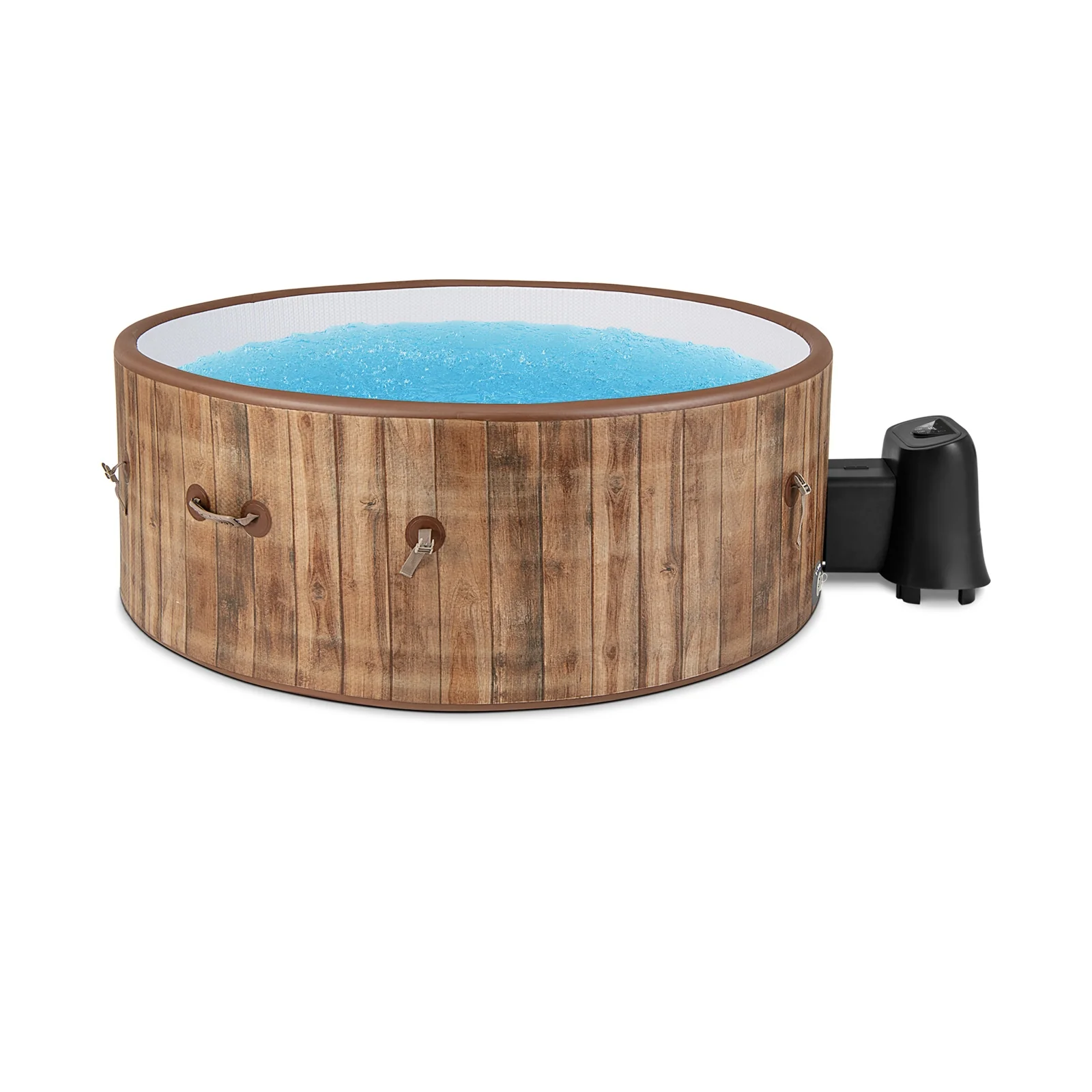 72 Inches Inflatable Hot Tub, 120 Air Jets, Heater Pump, 4-6 Person, Coffee - Image 3