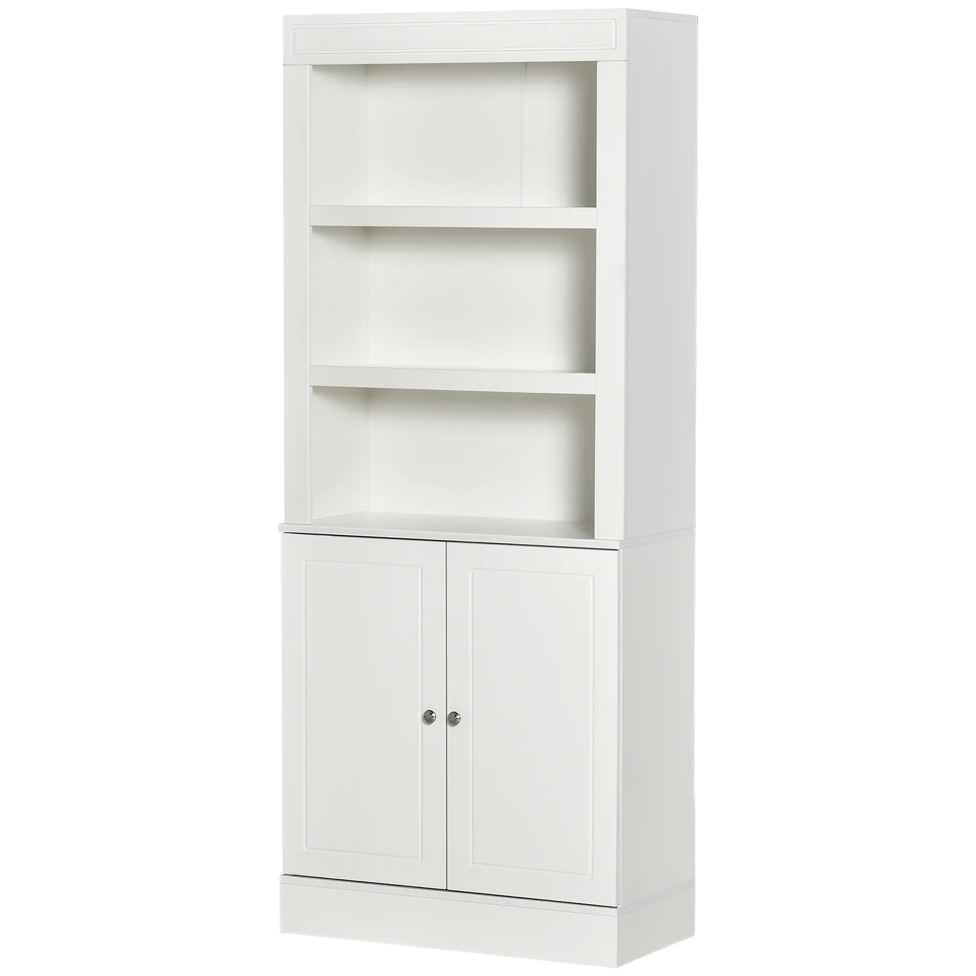 72" Kitchen Buffet, Hutch, Freestanding Cupboard, Wood Grain, White - Image 11