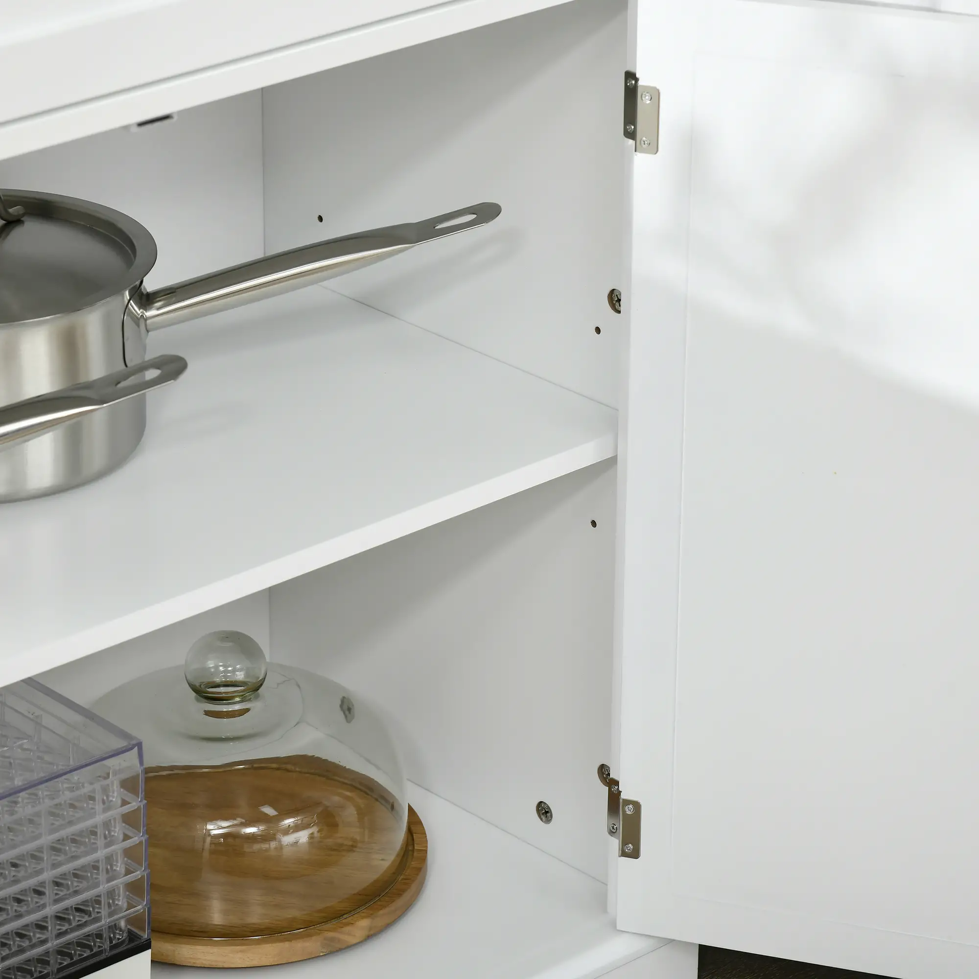 72" Kitchen Pantry Cabinet, 4-Door with Drawer, Adjustable Shelves, White - Image 10