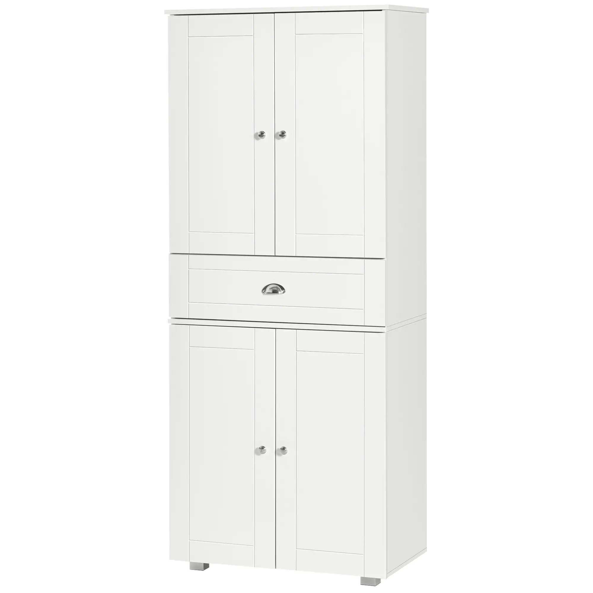 72" Kitchen Pantry Cabinet, 4 Doors, 3 Adjustable Shelves, White - Image 13