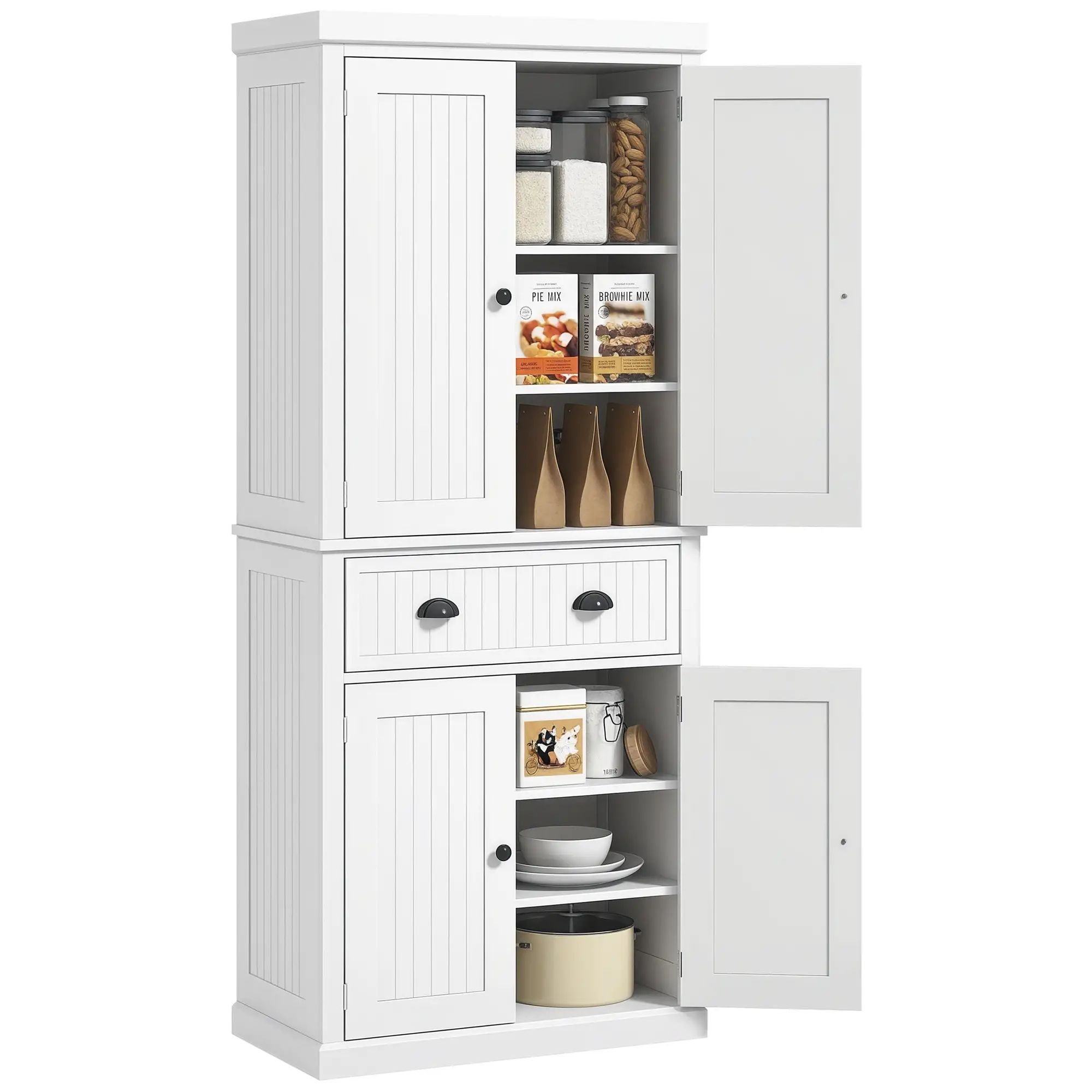 72" Kitchen Pantry, Freestanding Storage Cabinet, White - Image 13