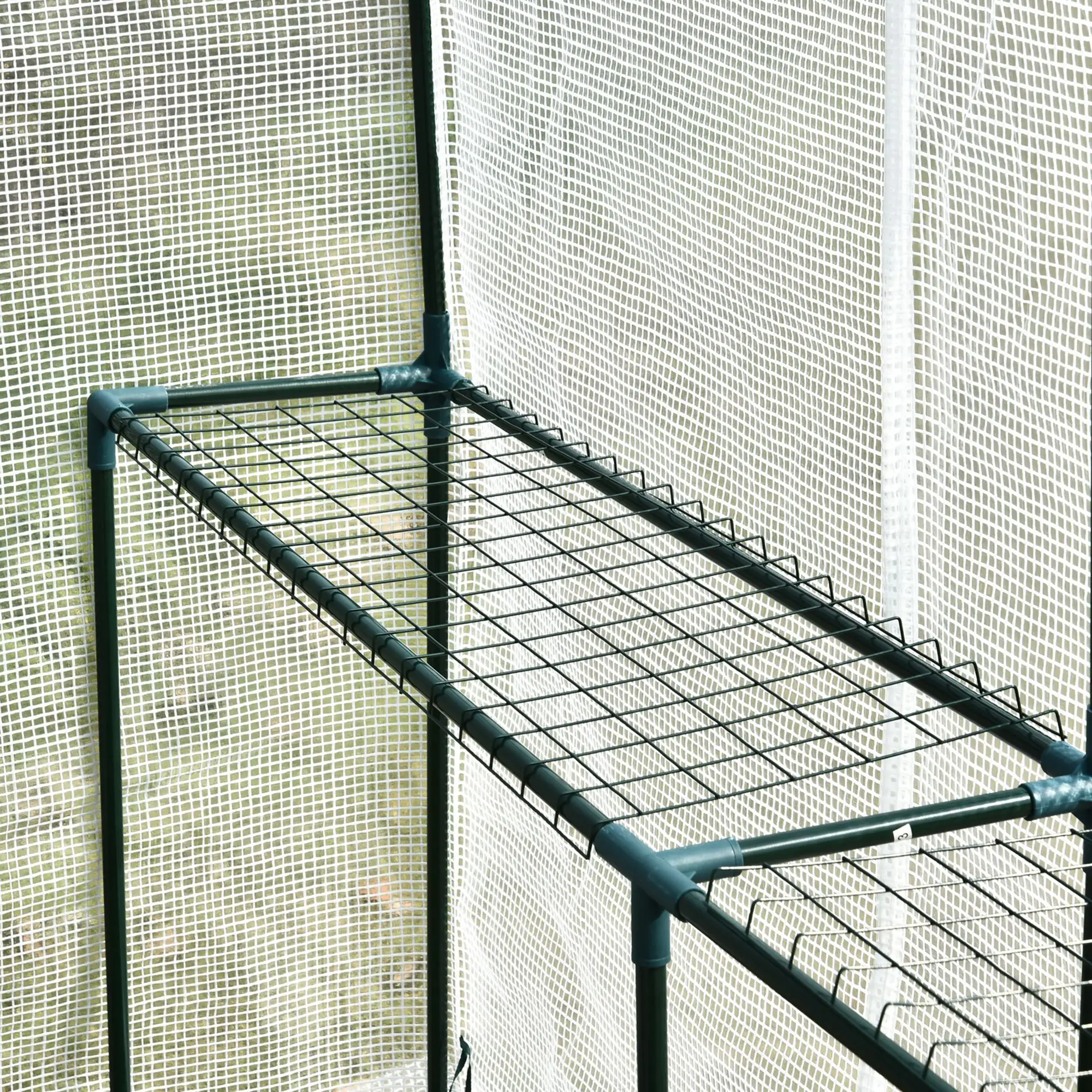 73" x 47" x 75" Walk-in Greenhouse, Portable Plant Growth House, White - Image 9