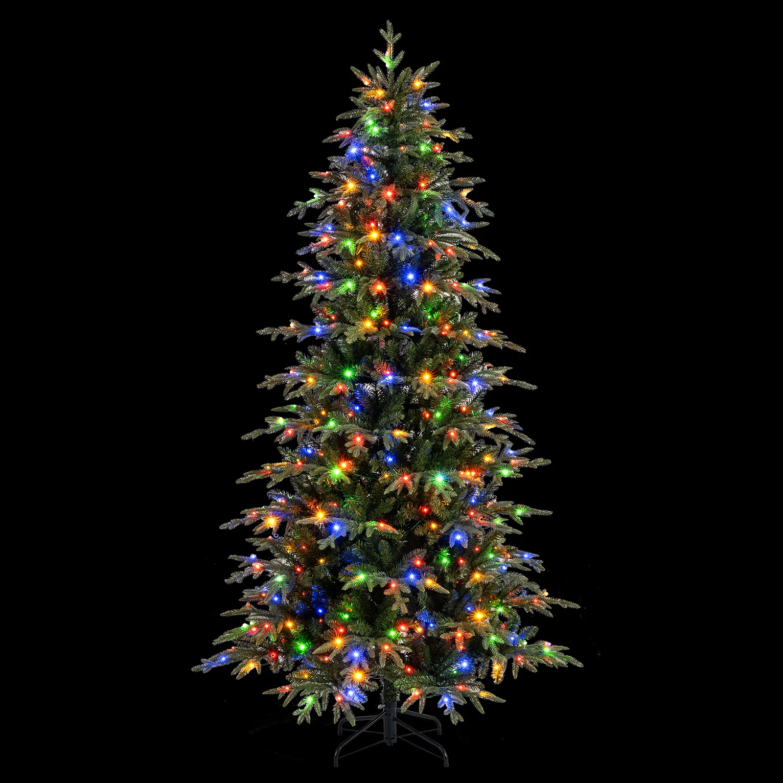 7.5 Feet Pre-Lit Artificial Christmas Tree Hinged Xmas Tree with LED Lights - Image 6