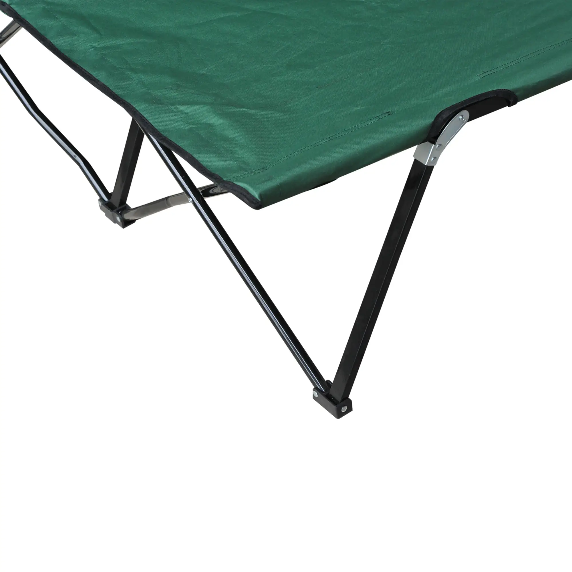 76" Two Person Folding Camping Cot, Portable Military Bed, Green - Image 9