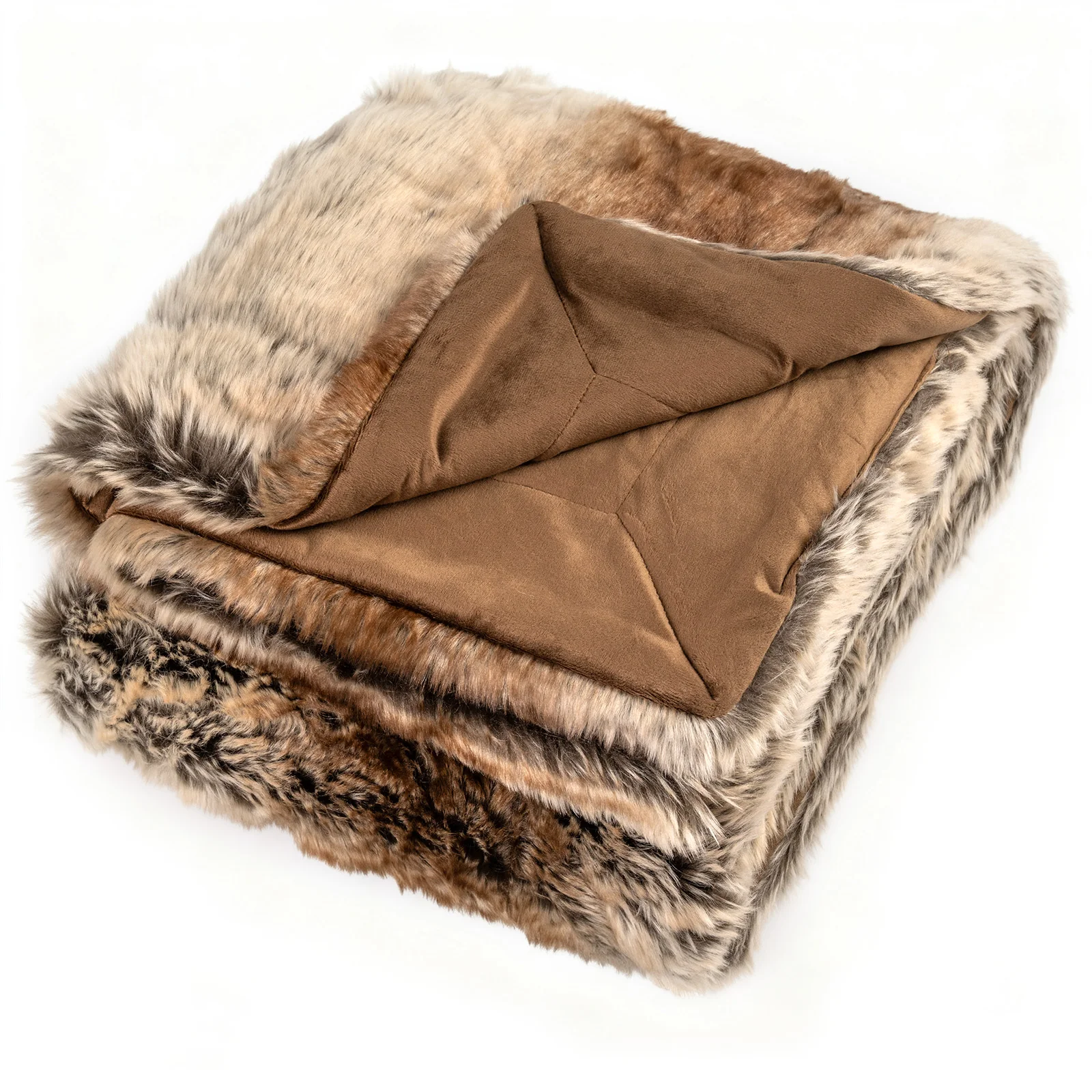 760GSM Soft Faux Fur Blanket For Sofa, Coffee, Raccoon