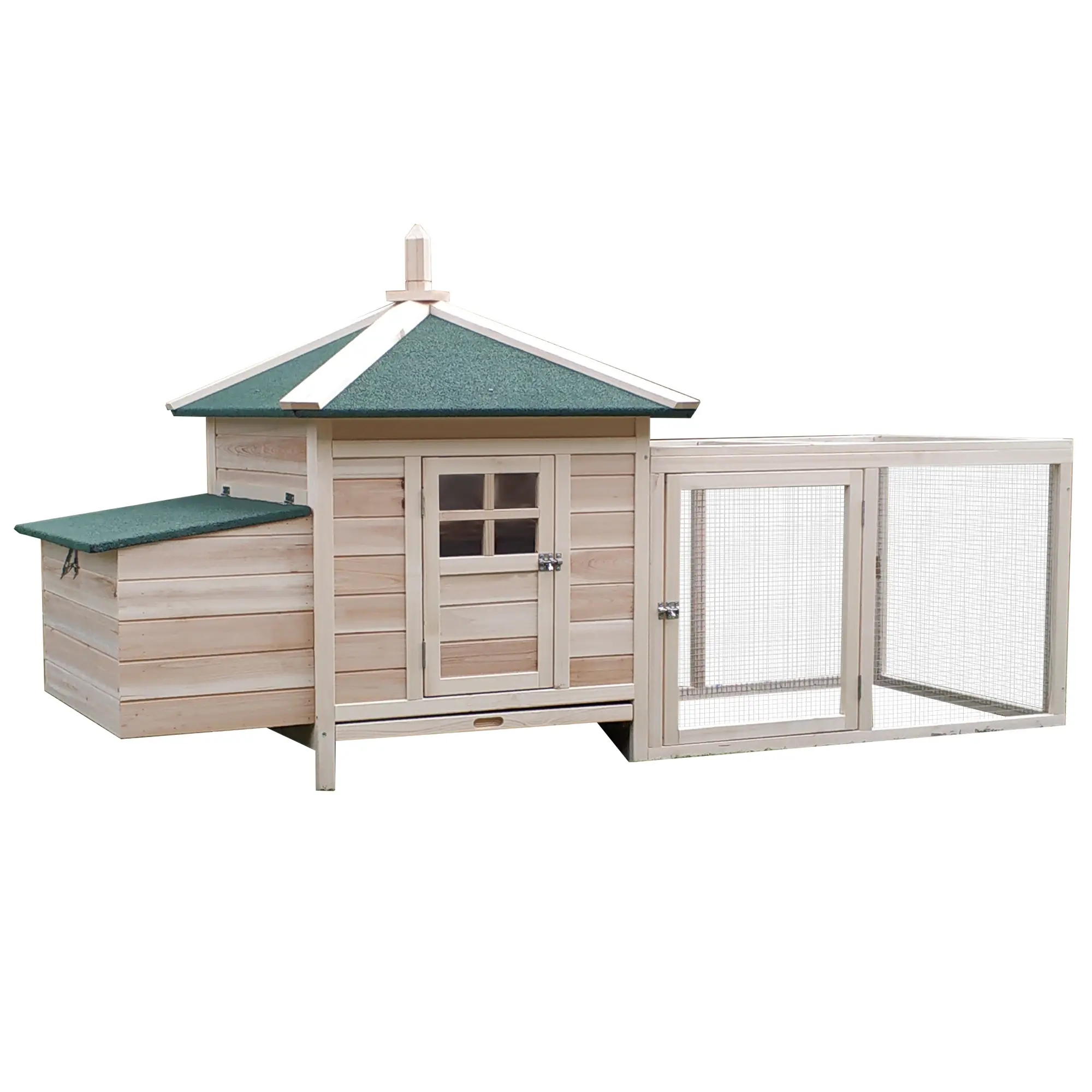 77 Chicken Coop Hen House Rabbit Hutch, Outdoor Poultry Cage with Nesting Box - Image 11