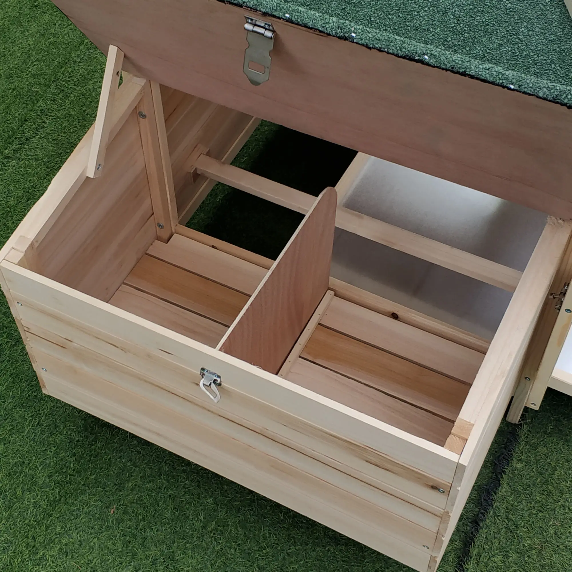 77 Chicken Coop Hen House Rabbit Hutch, Outdoor Poultry Cage with Nesting Box - Image 9