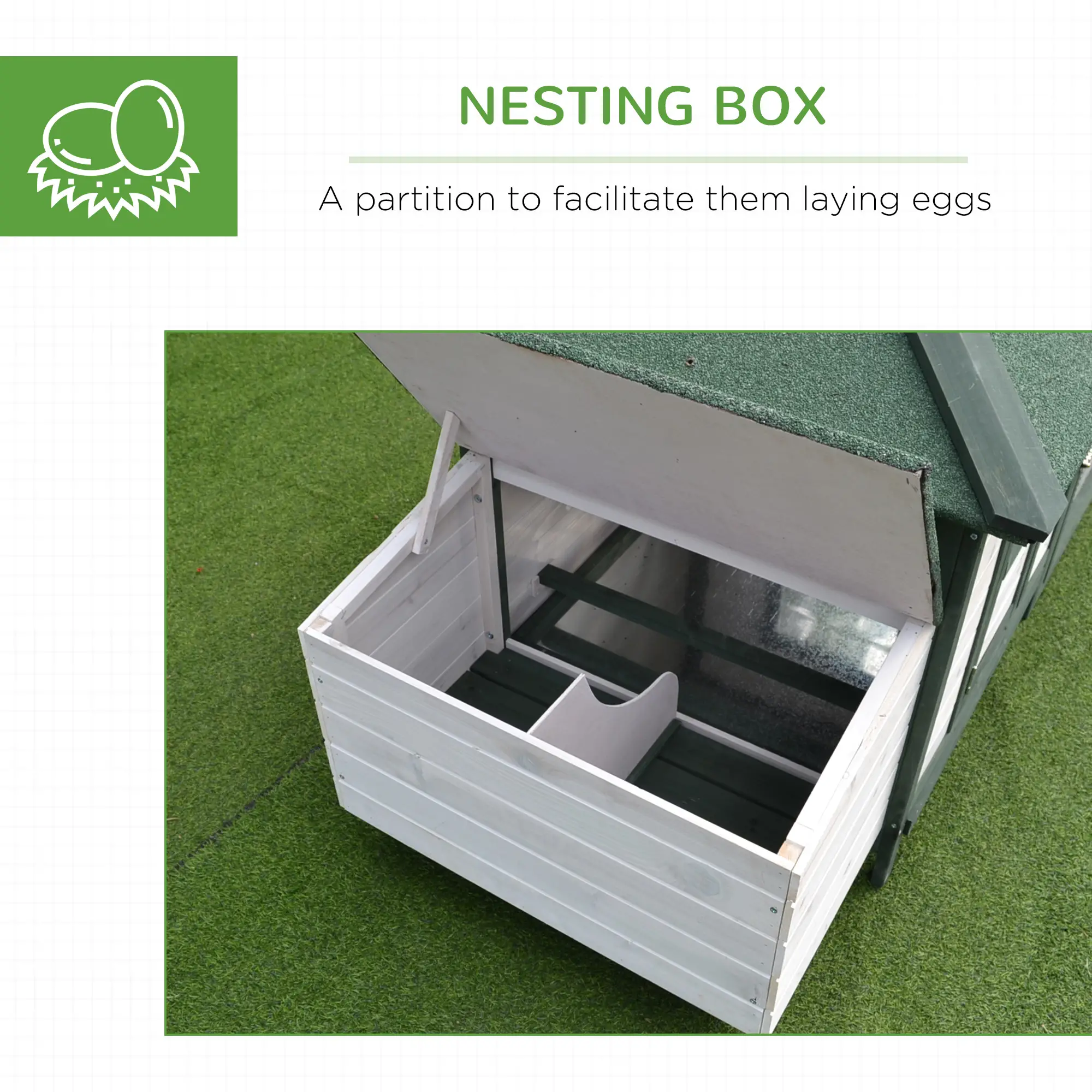 77 Chicken Coop, Rabbit Hutch, Poultry Cage, Outdoor, Green - Image 6