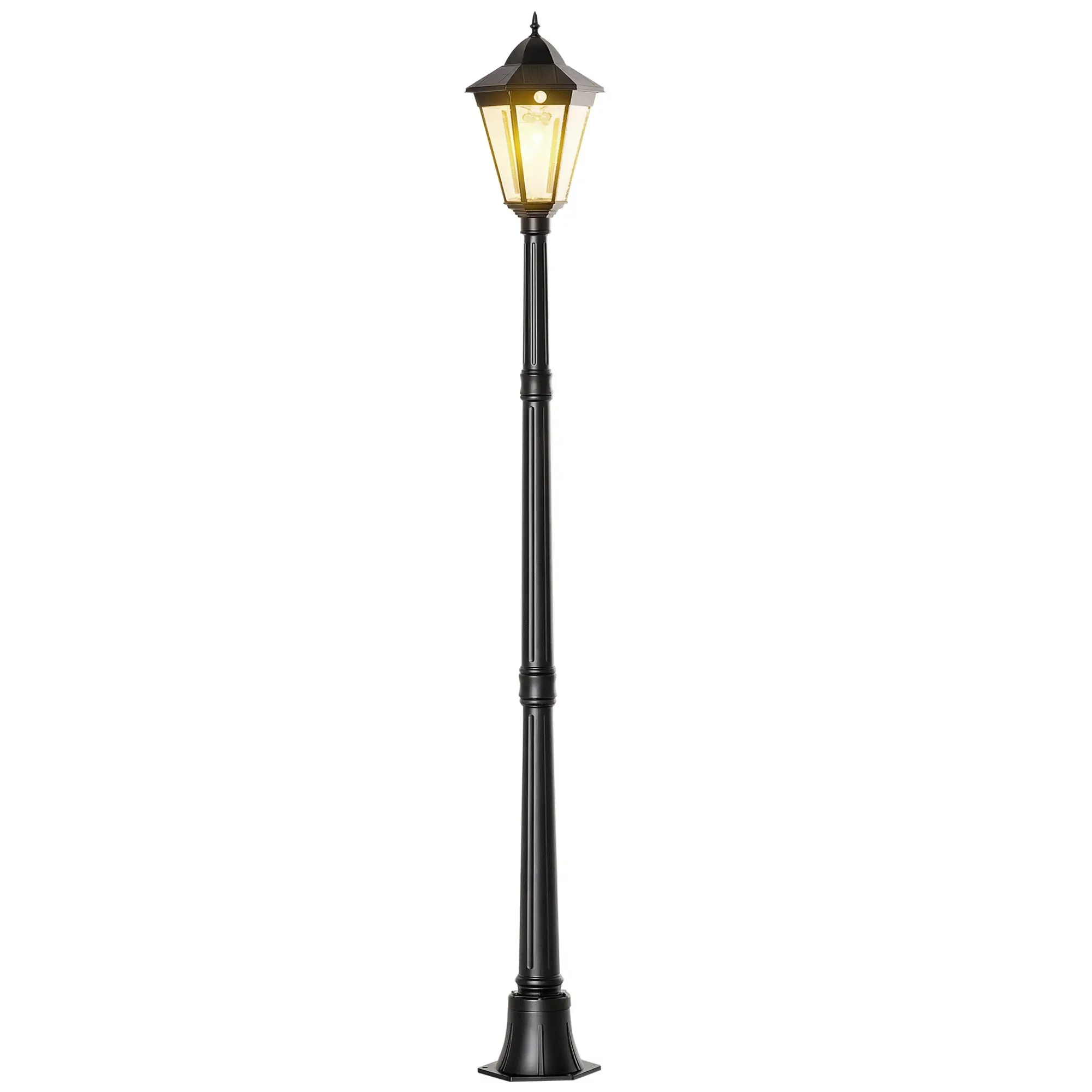 77 Solar Lamp Post Light, Motion Activated, Adjustable Brightness, Black - Image 11