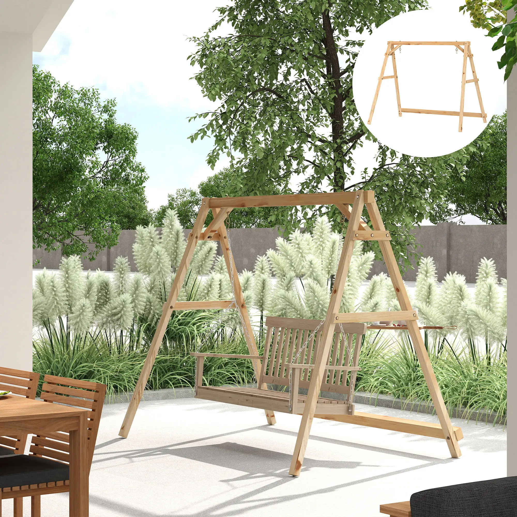 770lbs Porch Swing Frame, Heavy Duty A-Frame Stand, Reinforced Bars - Image 10