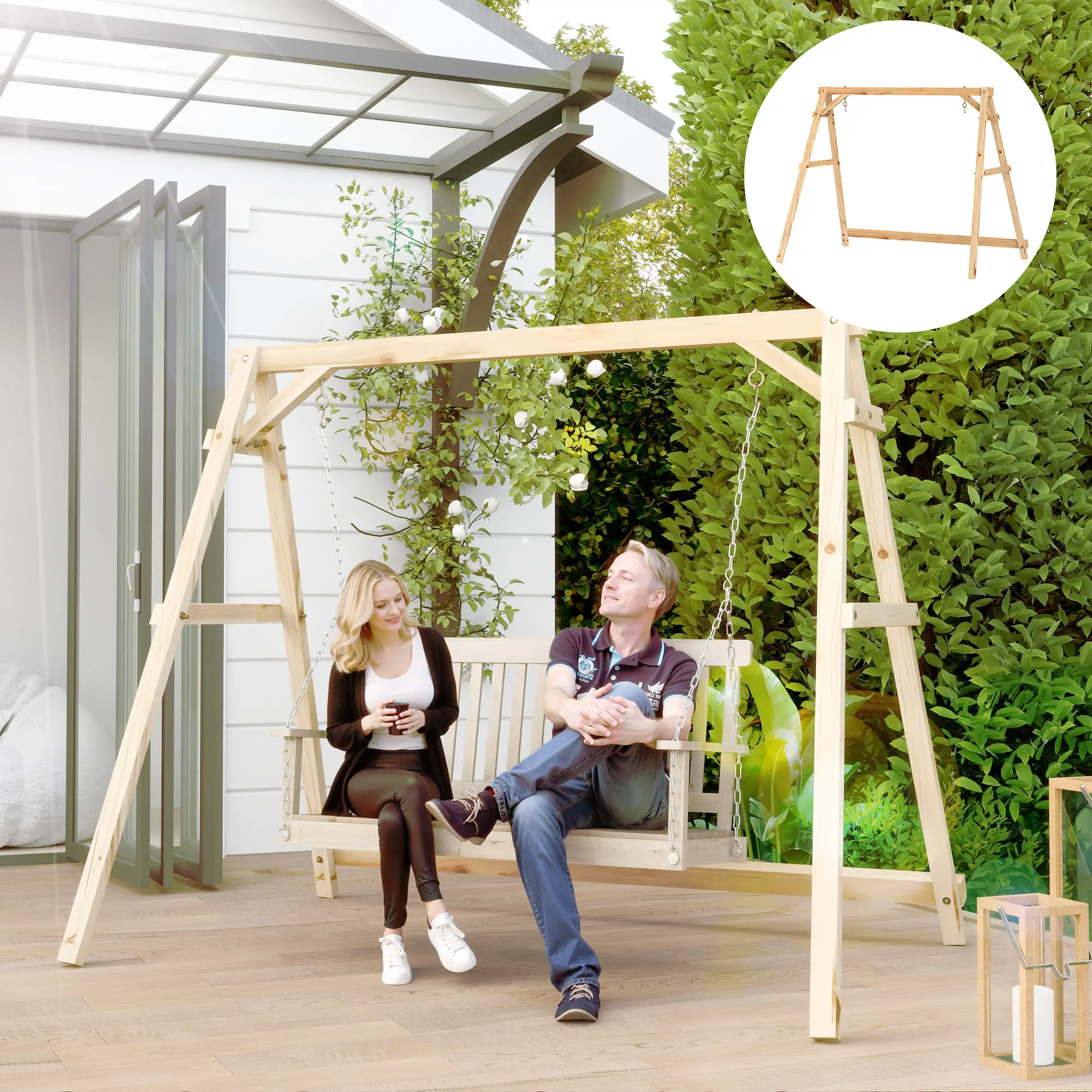 770lbs Porch Swing Frame, Heavy Duty A-Frame Stand, Reinforced Bars - Image 9