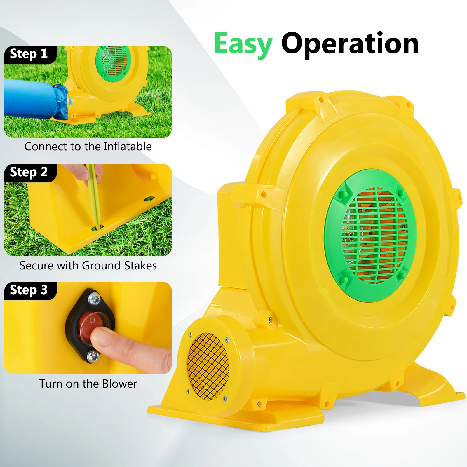 780W Bounce House Blower, 1 HP Portable Air Pump Fan - Image 9