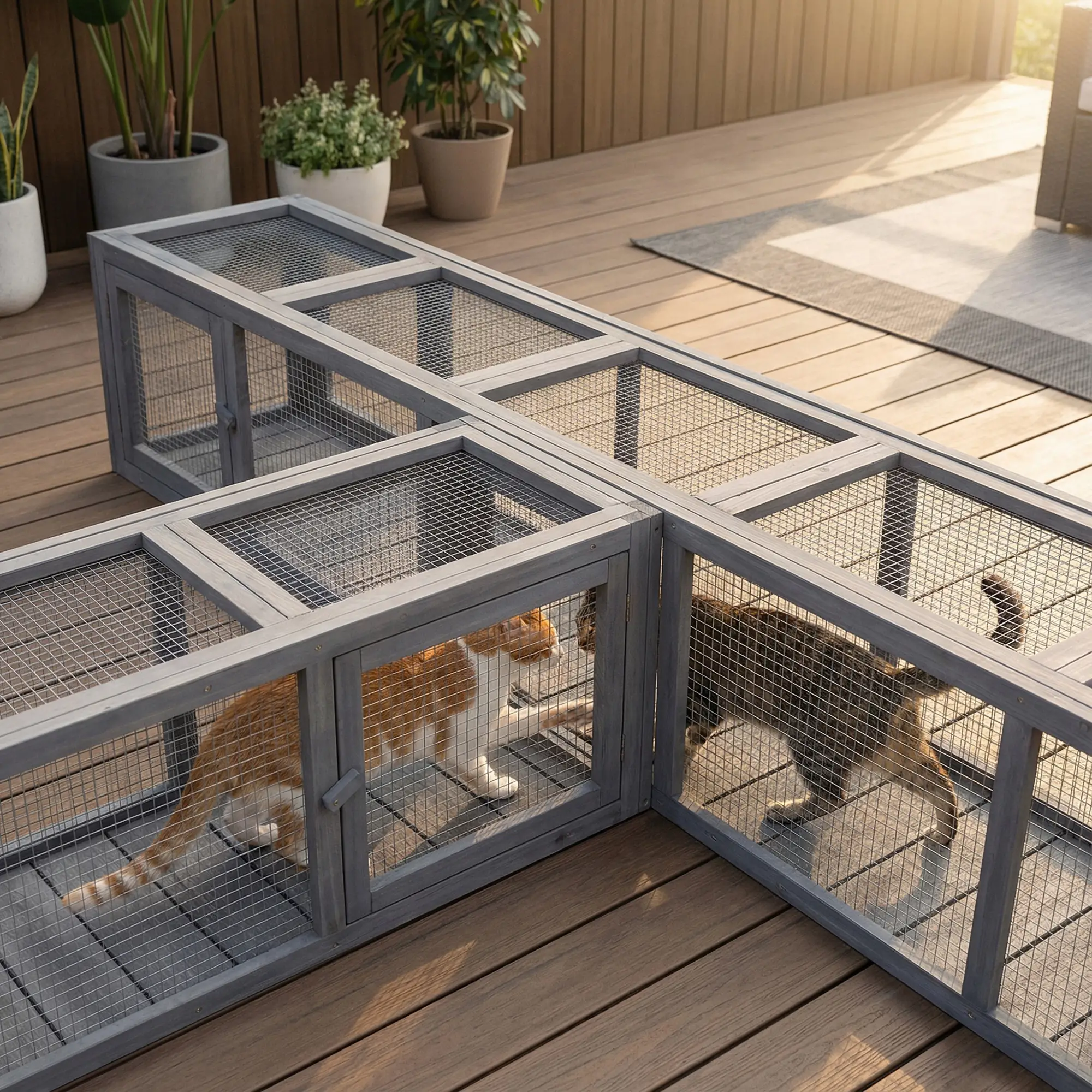 79" Long Cat Tunnel, L-Shape, Extendable, Removable Door, Dark Grey - Image 10