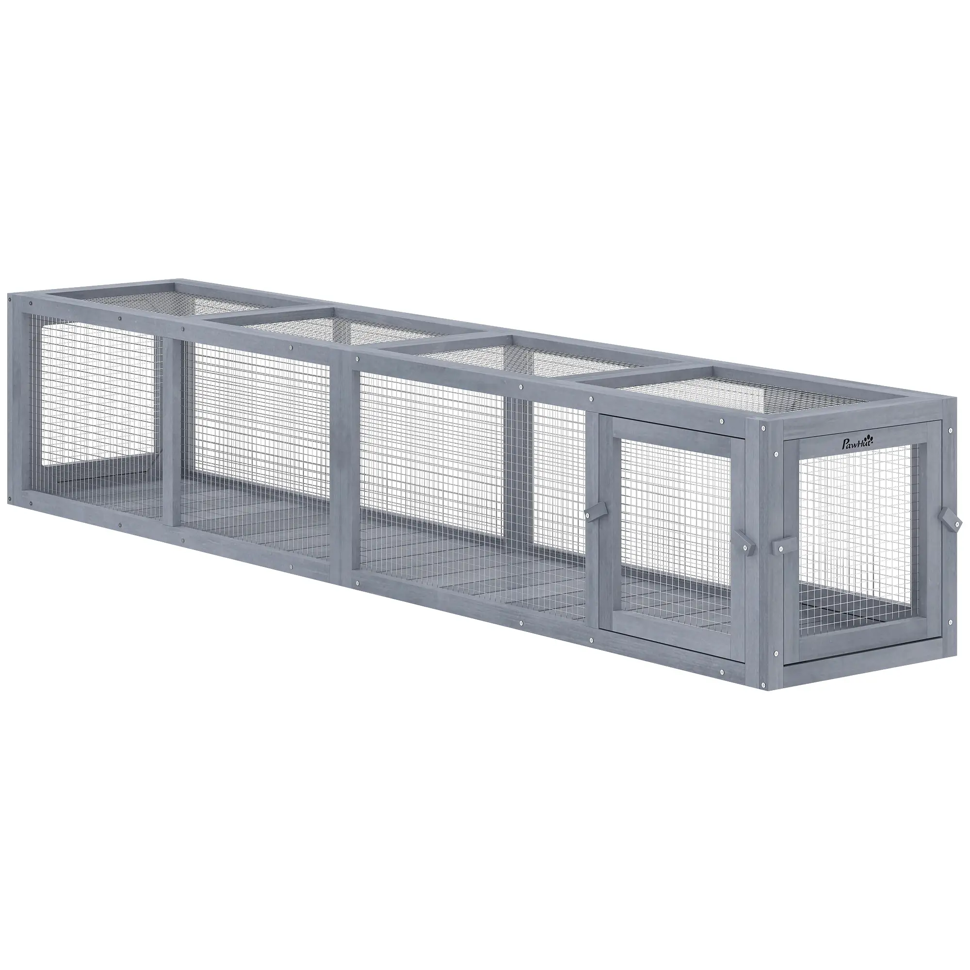 79" Long Cat Tunnel, L-Shape, Extendable, Removable Door, Dark Grey - Image 11