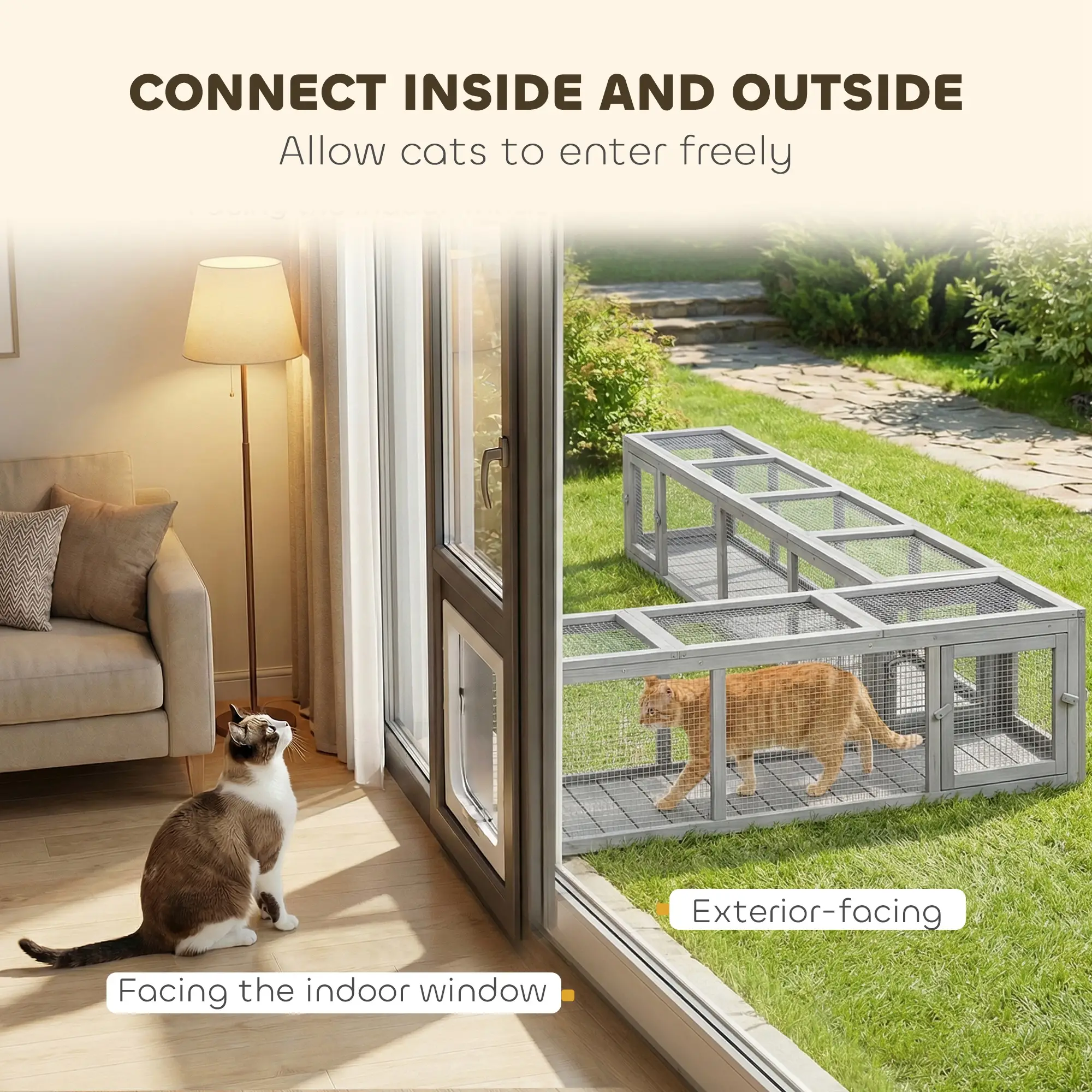 79" Long Cat Tunnel, L-Shape, Extendable, Removable Door, Dark Grey - Image 4