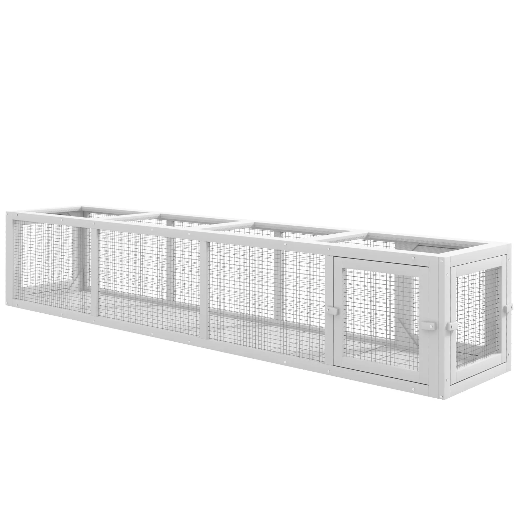79" Long Cat Tunnel, L-Shape Extendable Design, Indoor Outdoor Enclosure, White