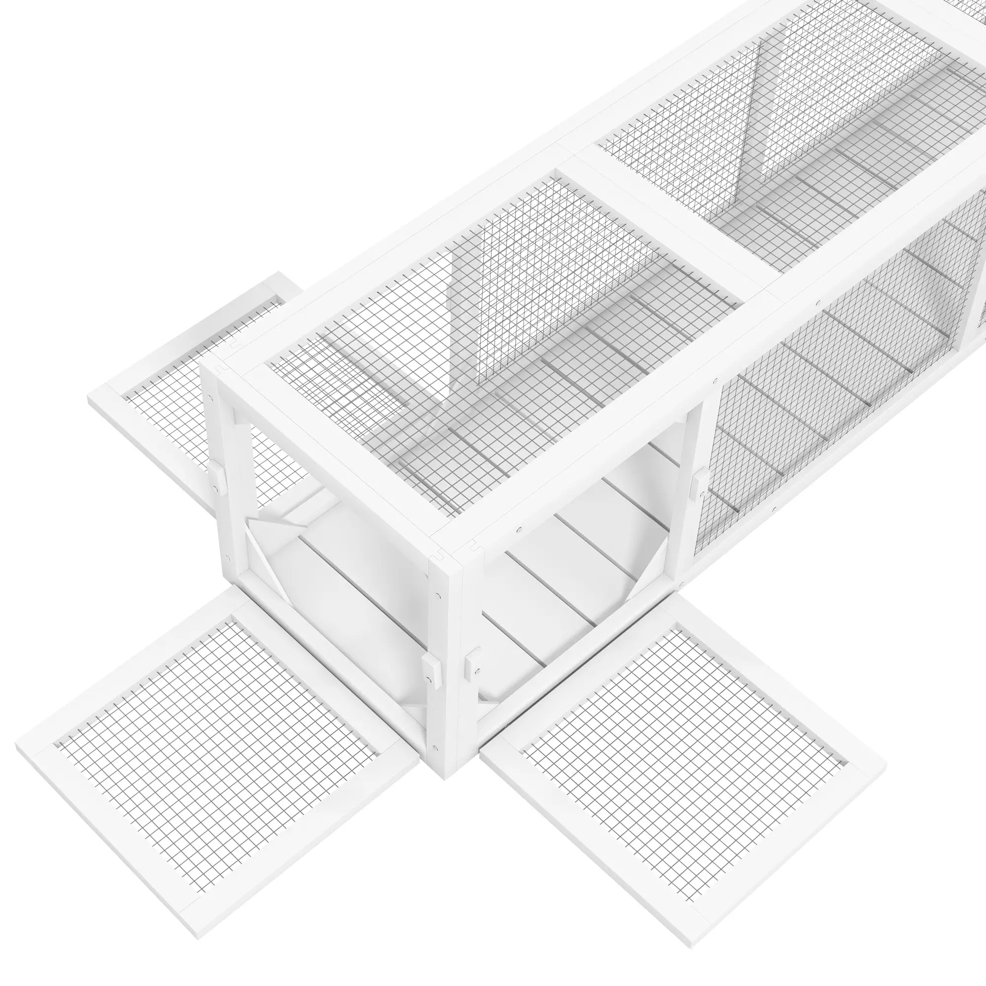 79" Long Cat Tunnel, L-Shape Extendable Design, Indoor Outdoor Enclosure, White - Image 10