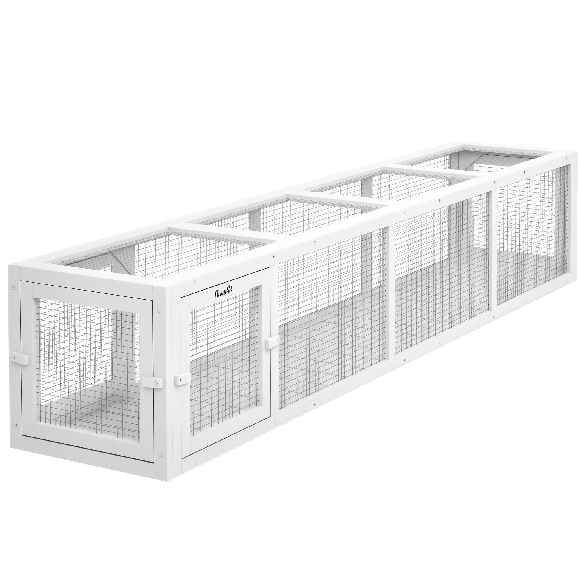 79" Long Cat Tunnel, L-Shape Extendable Design, Indoor Outdoor Enclosure, White - Image 11