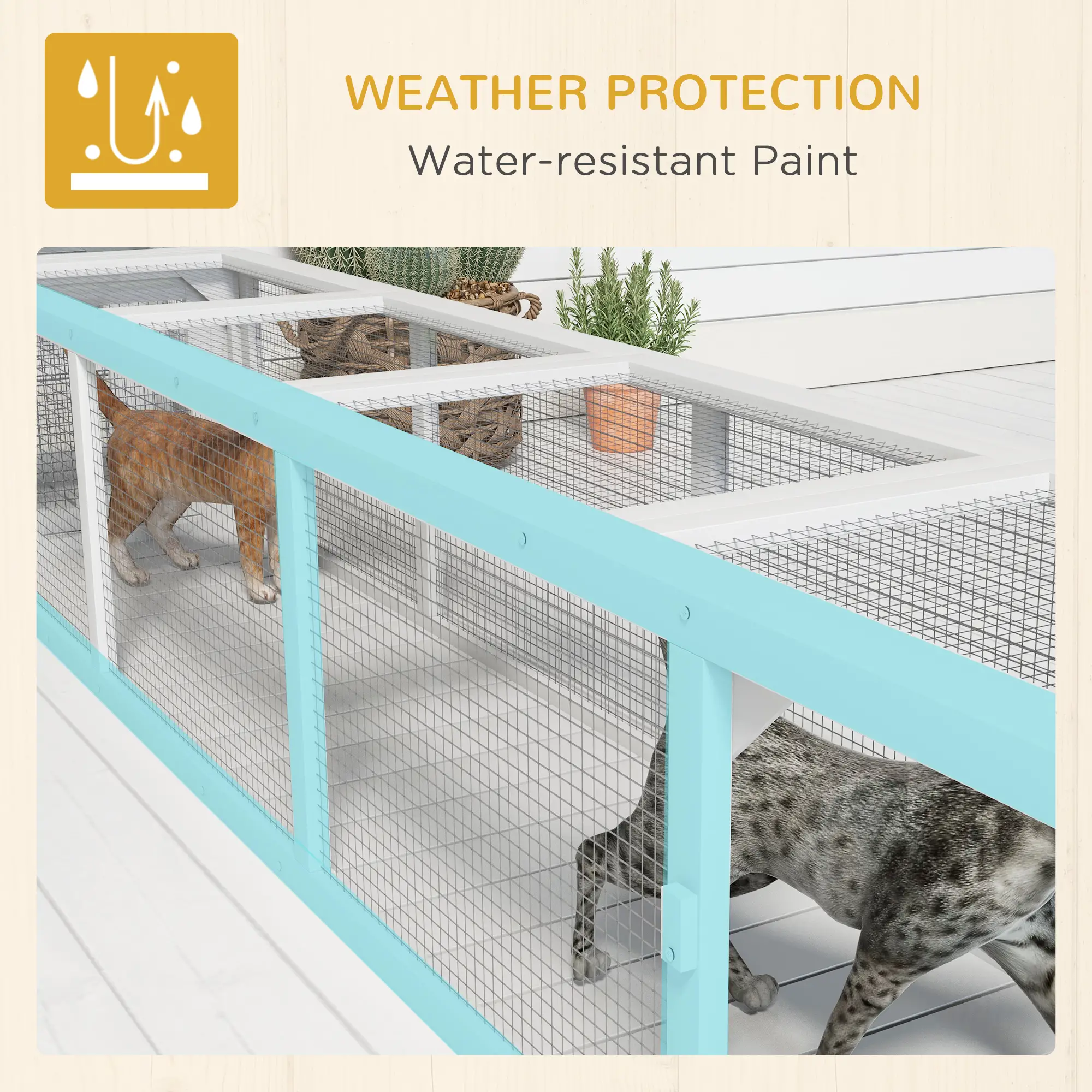 79" Long Cat Tunnel, L-Shape Extendable Design, Indoor Outdoor Enclosure, White - Image 9