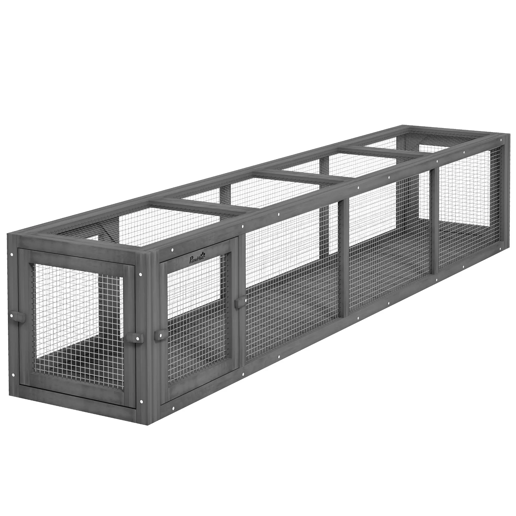 79" Long Cat Tunnel, L-Shape Extendable Design, Indoor Outdoor, Lead Grey - Image 11