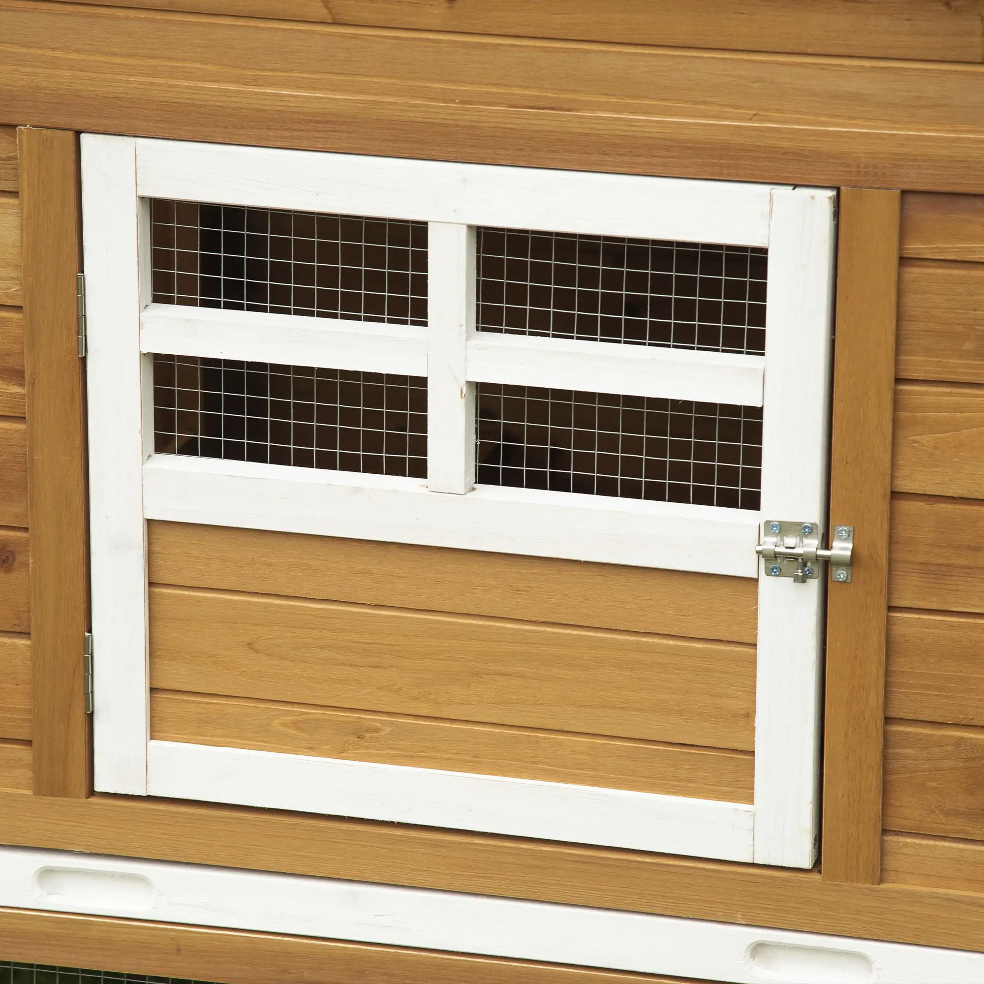 79" Wooden Chicken Coop, Outdoor Hen House, With Removable Tray, Brown - Image 10