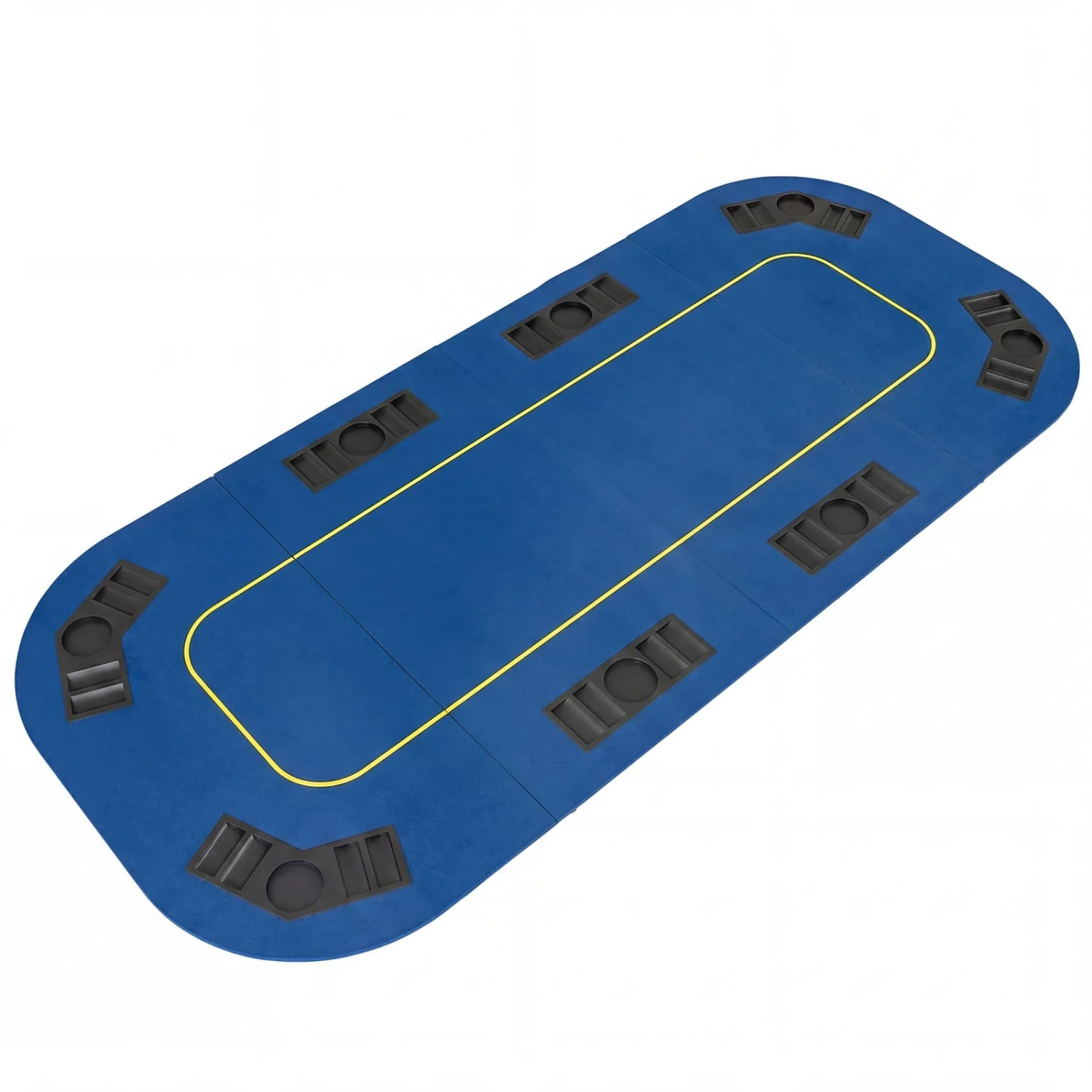 79x36 In 8-Player Foldable Poker Table Top, Blue - Image 2