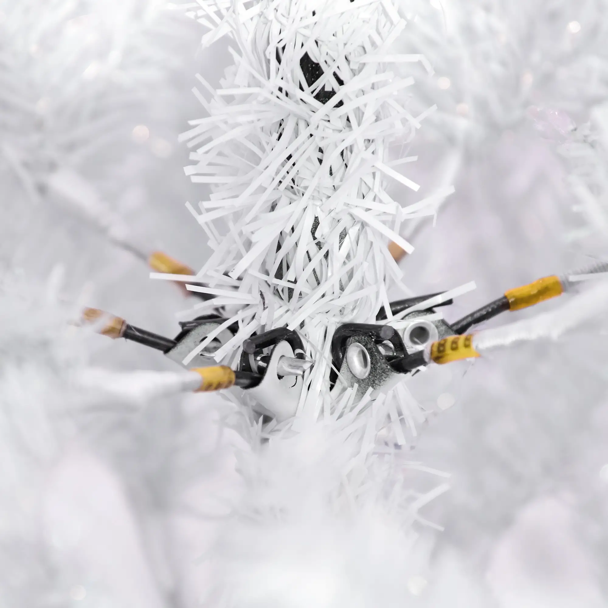 7FT Artificial Christmas Tree, Foldable Feet, Indoor, White - Image 9