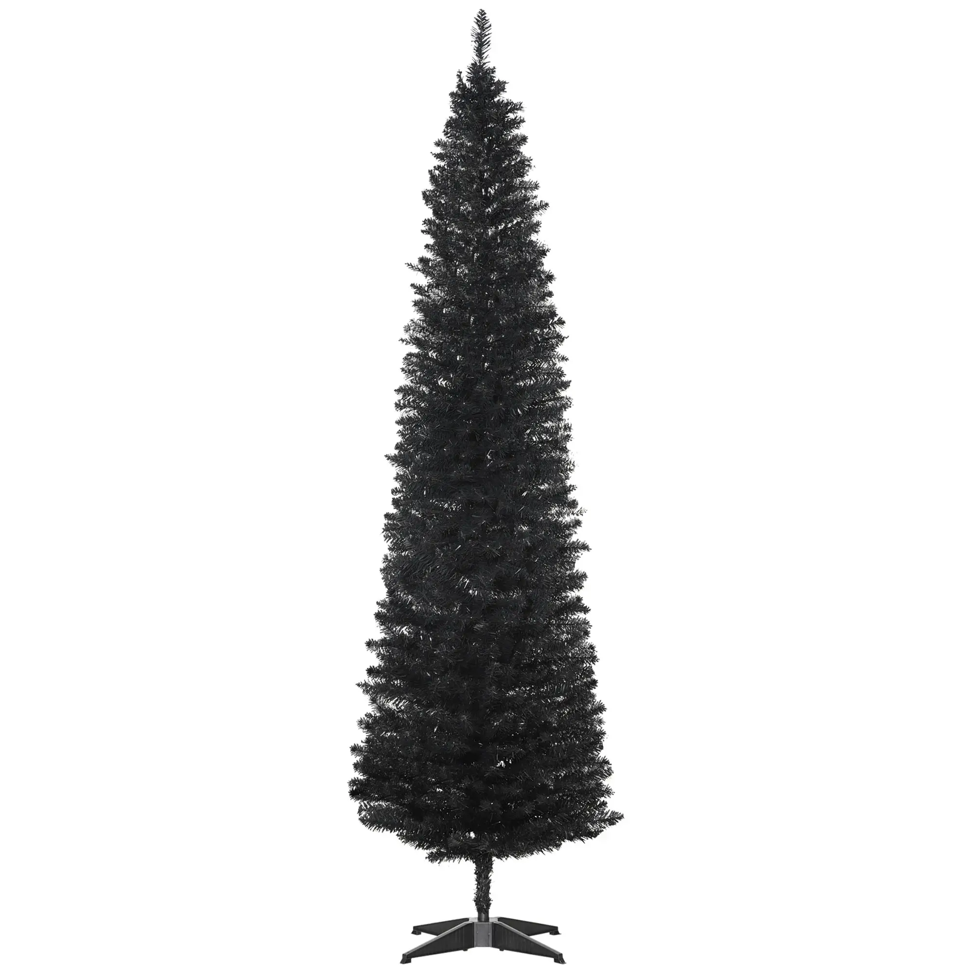 7FT Artificial Pencil Christmas Tree, Realistic Branches, Stable Stand, Black - Image 11