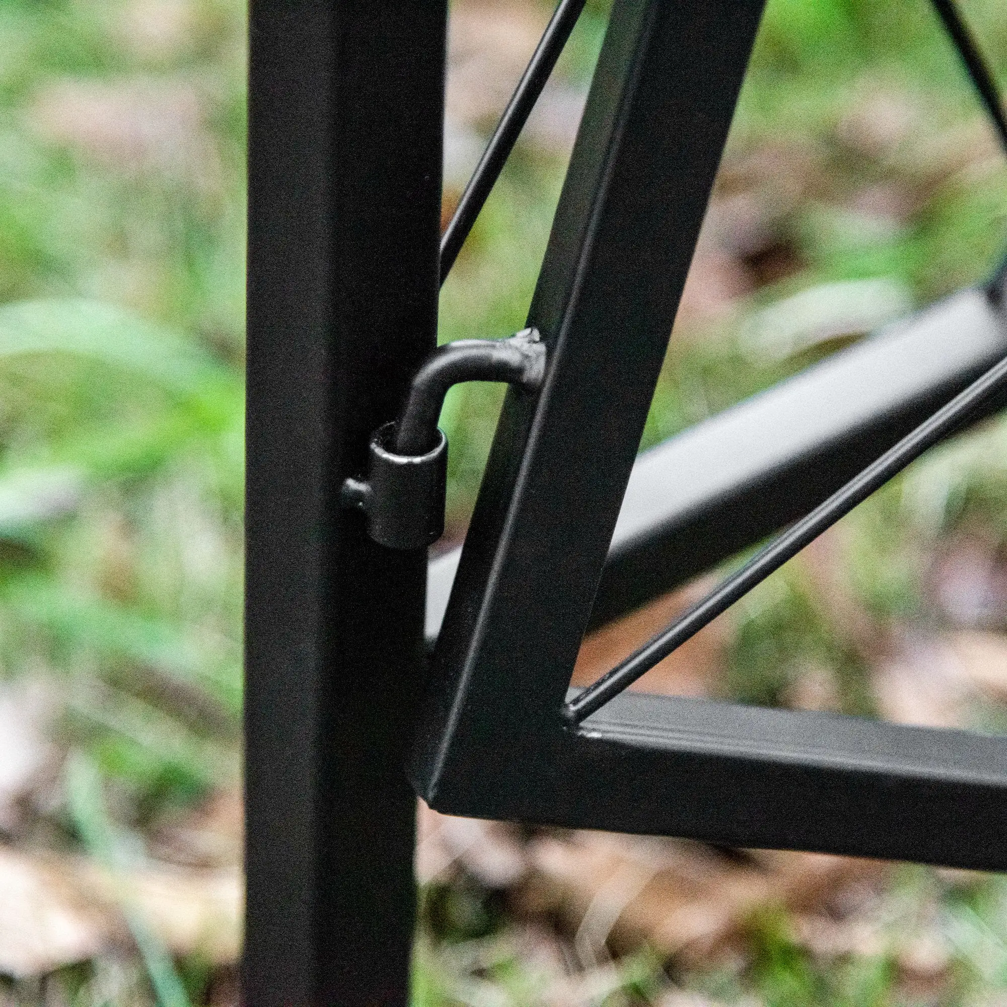 7FT Metal Garden Arch with Gate, Climbing Planter Frame, Black - Image 13