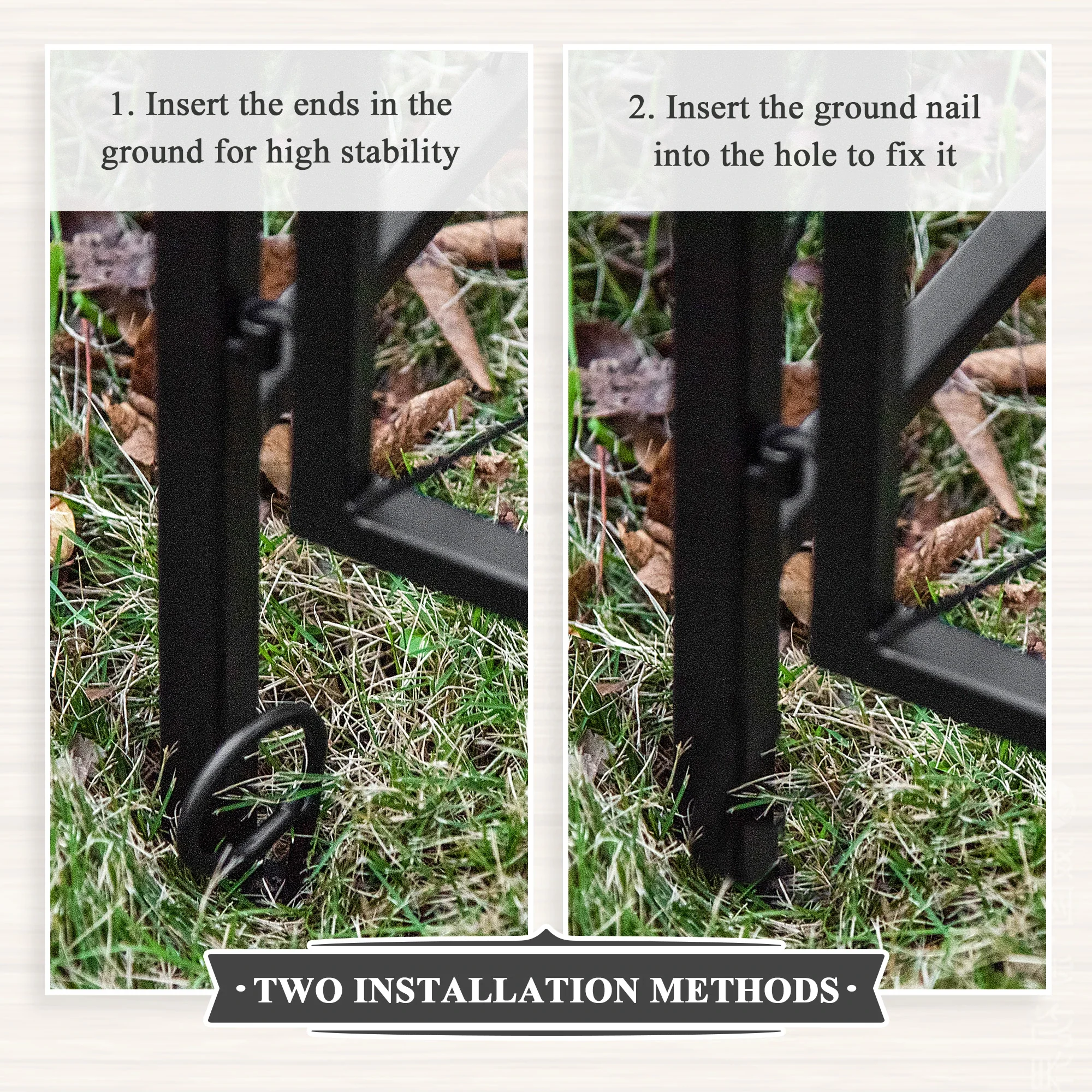 7FT Metal Garden Arch with Gate, Climbing Planter Frame, Black - Image 7